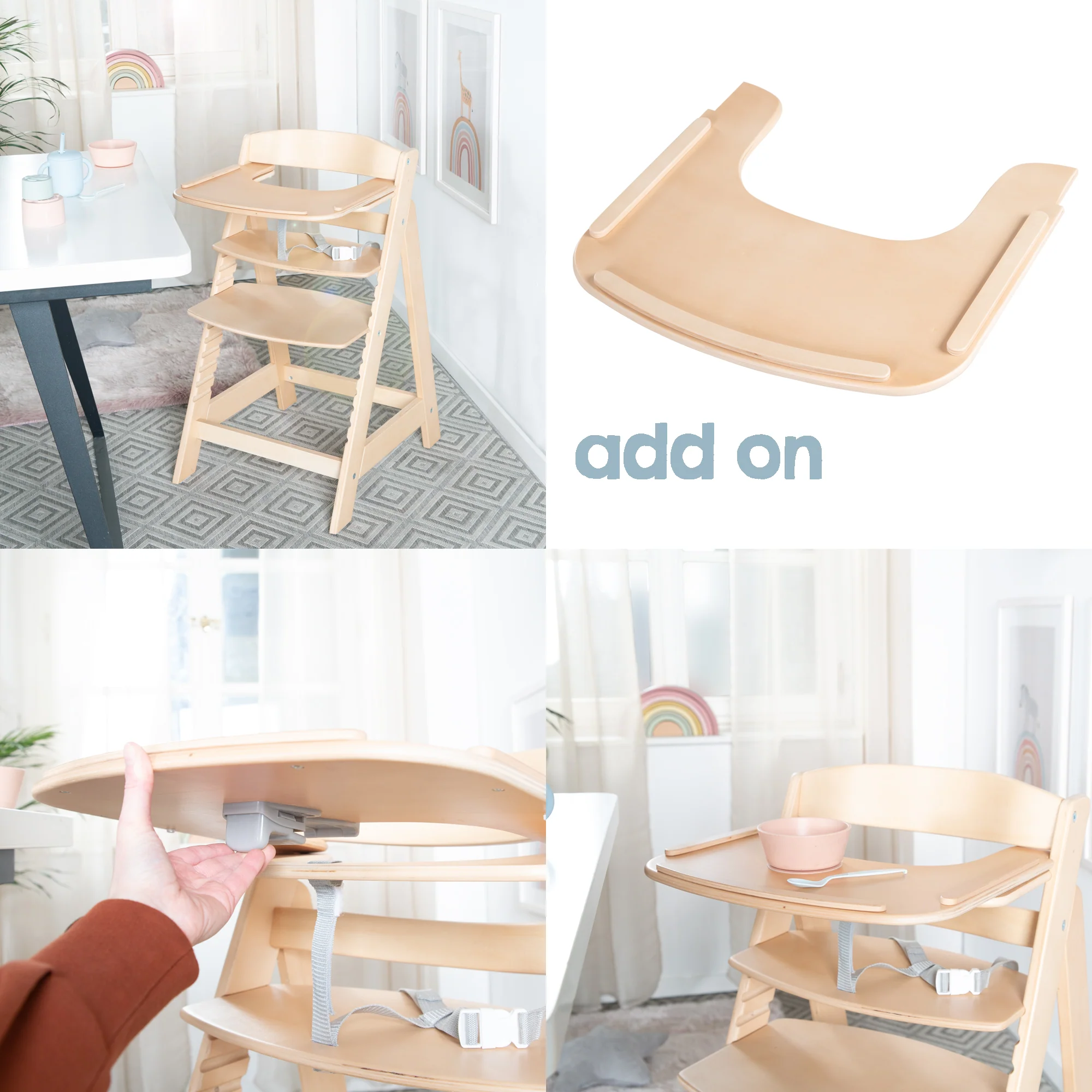 Essbrett für 'Sit Up Flex' - Kompatibel mit Gurtsystem & Auflagen - Holz natur - Image 3