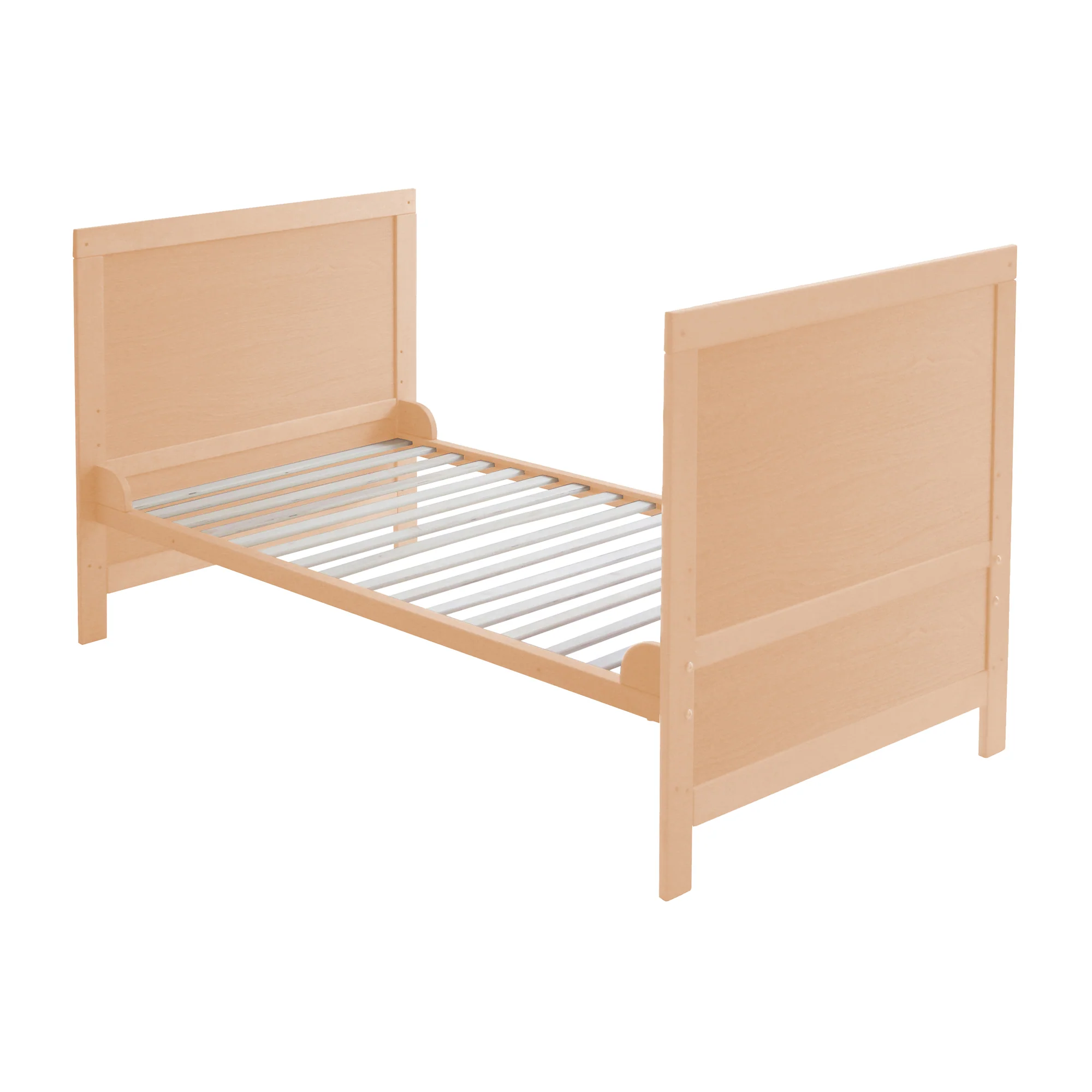 Kombi-Kinderbett, 70 x 140 cm, natur, 3-fach verstellbar, Schlupfstäbe, umbaubar zum Juniorbett - Image 3