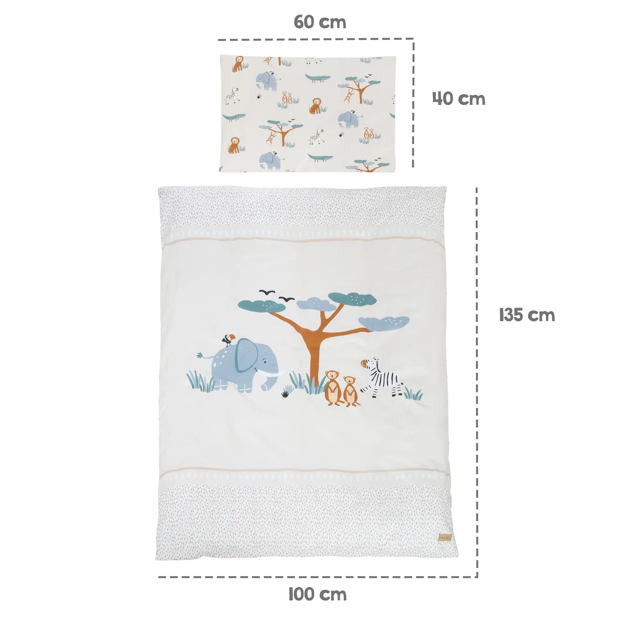 Babybettset 'Savanna Friends' 70 x 140 inkl. kompletter Ausstattung - Naturgrau / Beige - Image 12