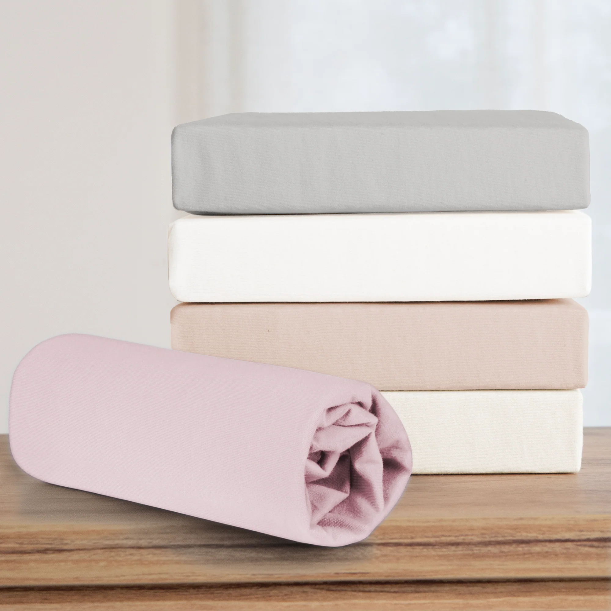 Spannbettlaken 'Lil Planet' - Single Jersey - Bio-Baumwolle - Rosa / Mauve - Image 13