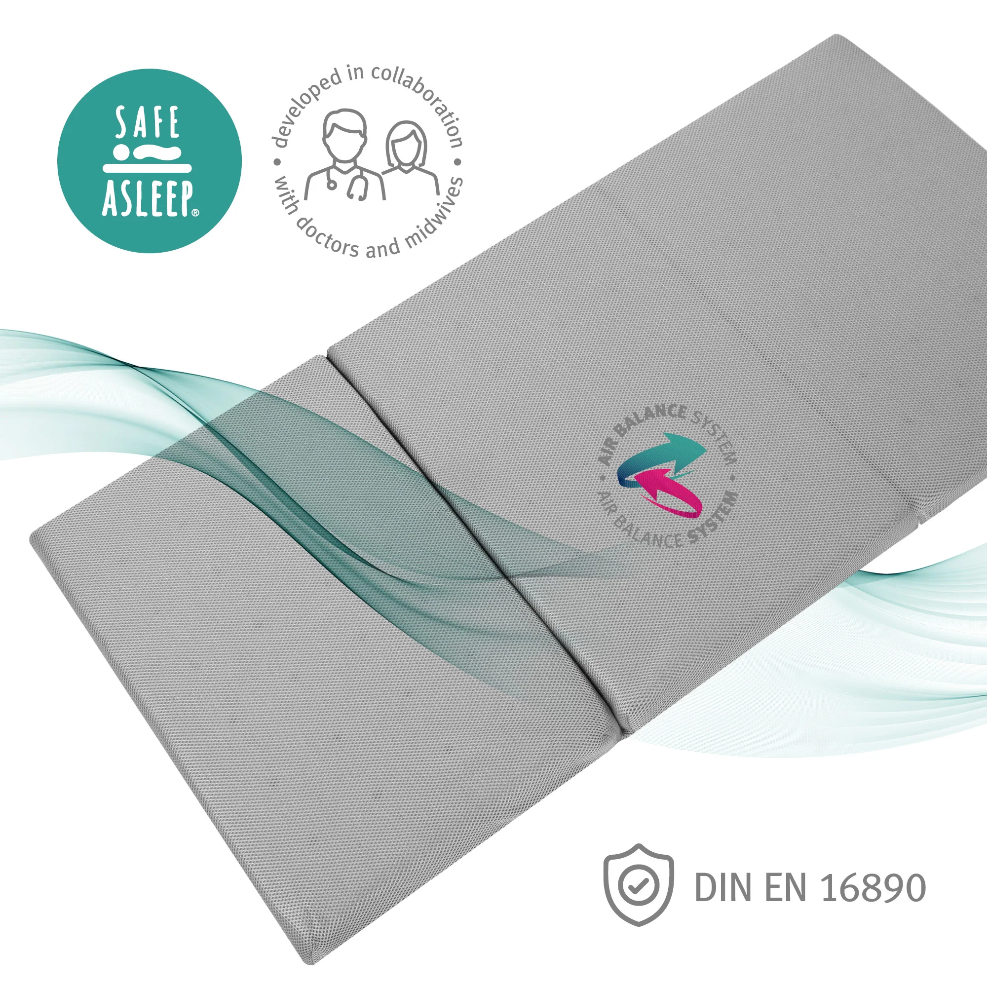Reisebettmatratze 'safe asleep®', 60 x 120 x 5,5 cm, belüfteter Schaumstoff für optimales Schlafklima - Image 6