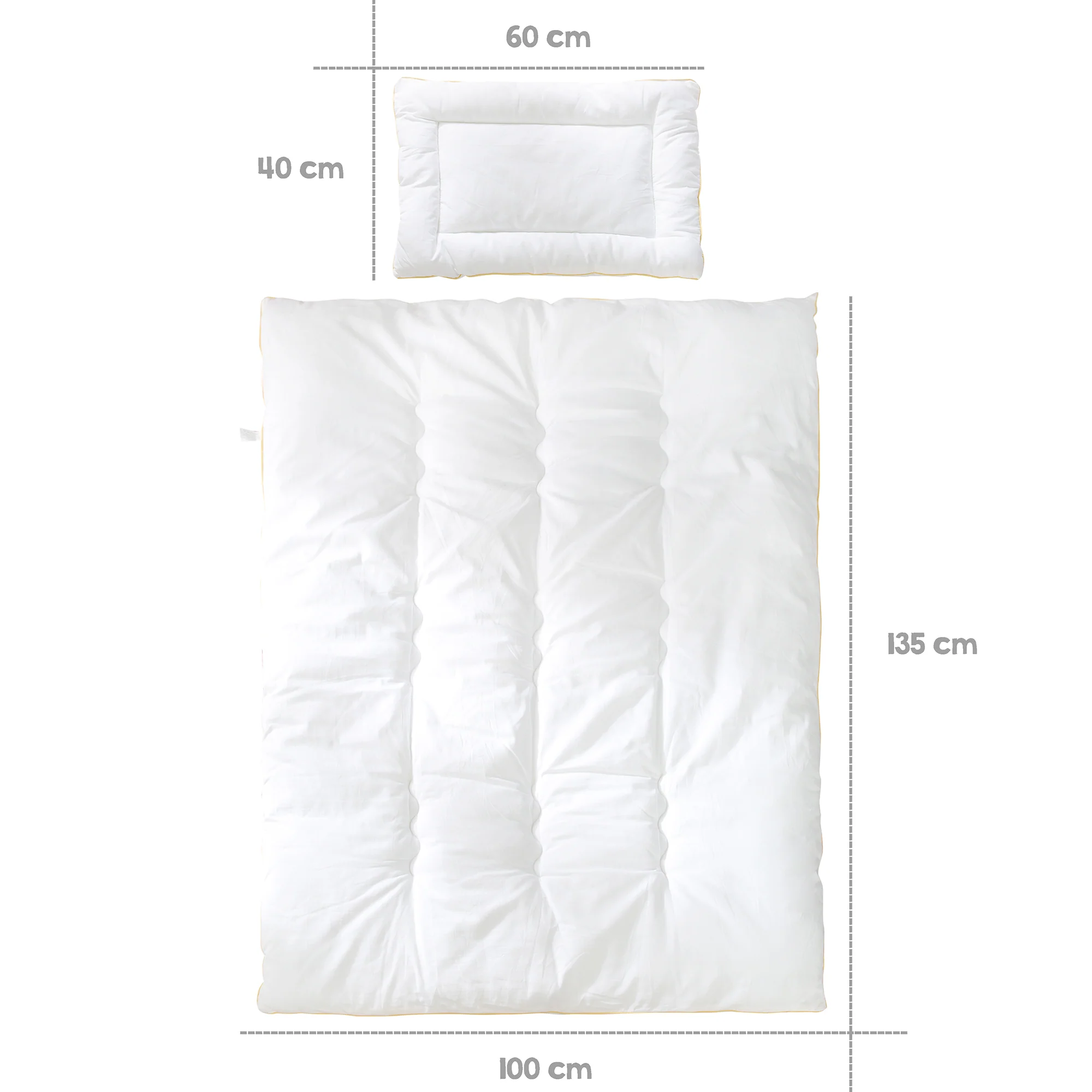 Kindersteppbett, ganzjähriges Baby-Set (Inlett), weiß, Decke 100 x 135 cm und Kissen 40 x 60 cm - Image 3