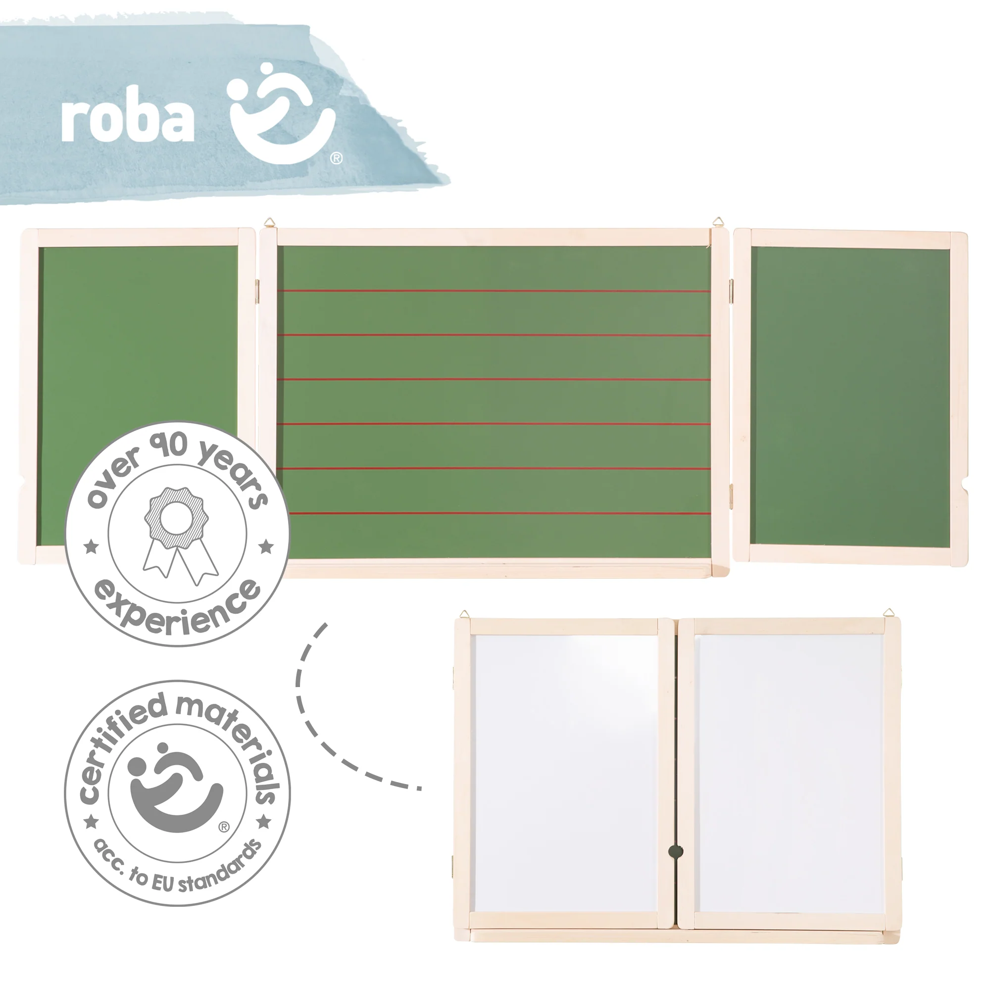 Mal- & Schreibtafel, Hängetafel faltbar, magnetisch weiß, Kreidetafel liniert, Tafellack - Image 10