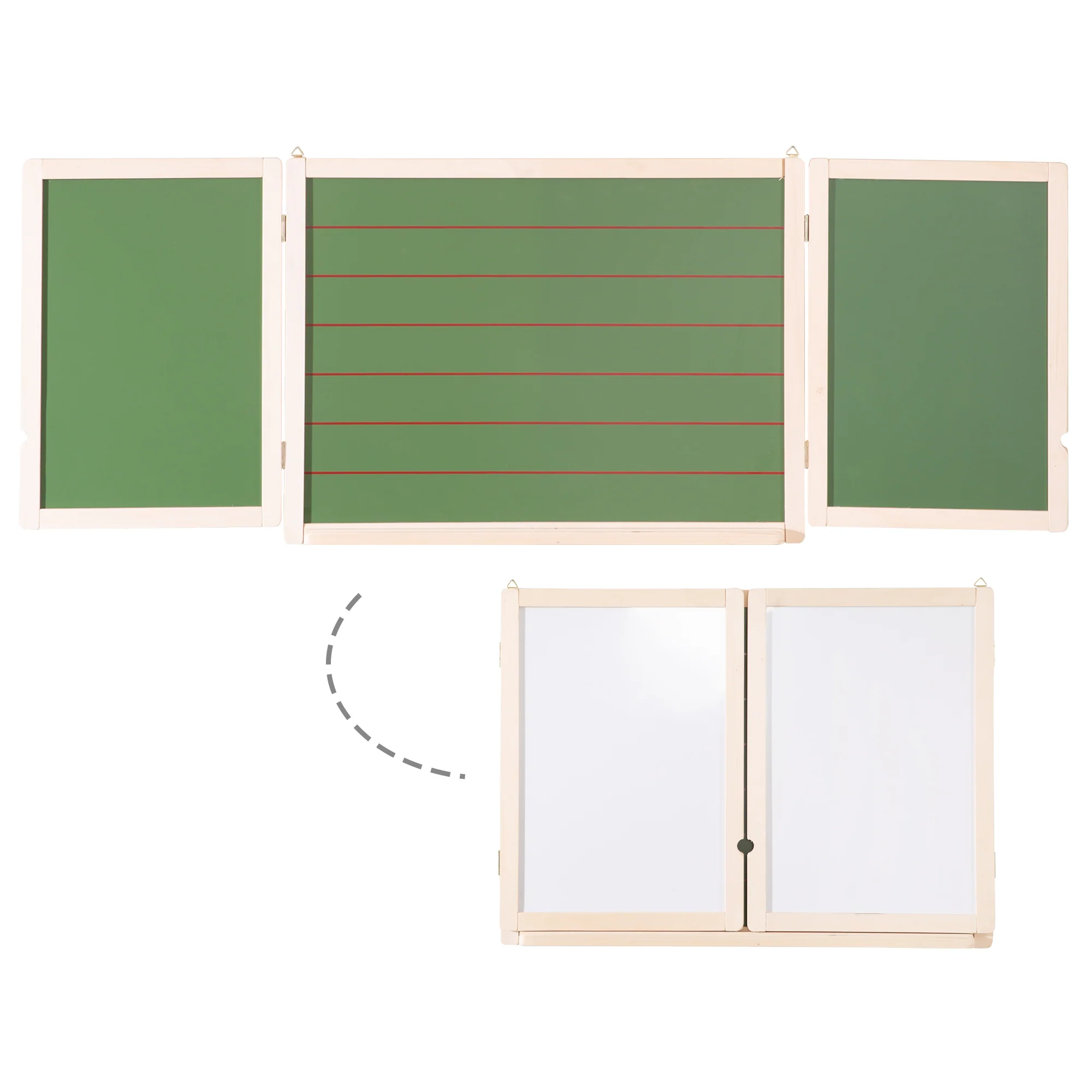 Mal- & Schreibtafel, Hängetafel faltbar, magnetisch weiß, Kreidetafel liniert, Tafellack - Image 8