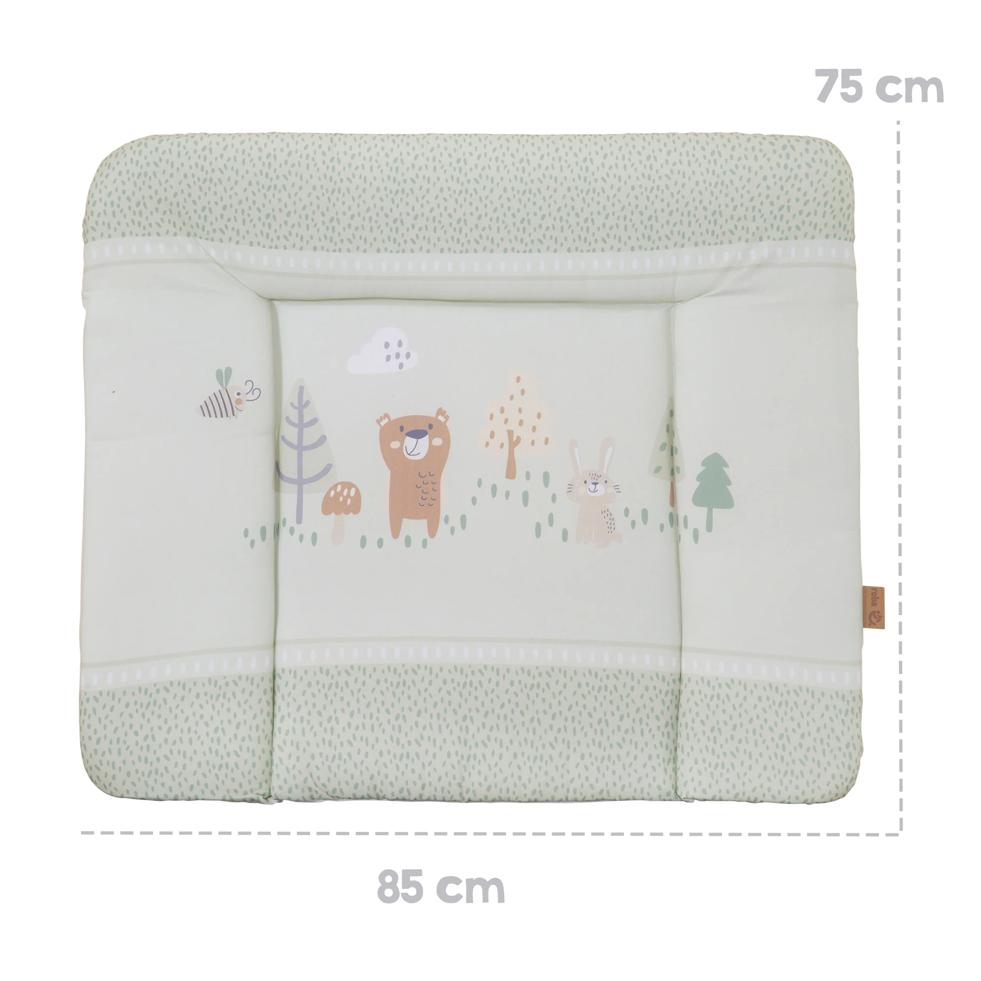 Wickelauflage 'Woodland Buddies' - 85 x 75 cm - PU-beschichtet - Pastellgrün - Image 5