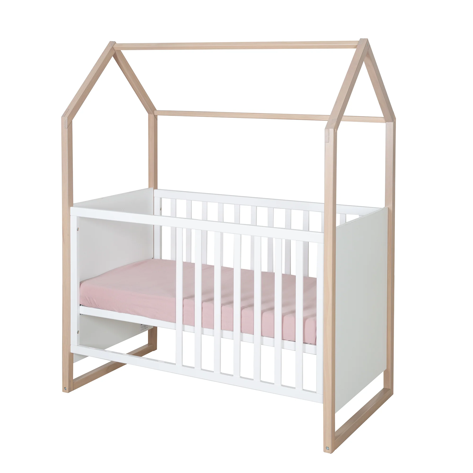 Babyzimmer Set Cabane 3-teilig in Hausoptik - Weiß / Dekor Eiche - Image 3
