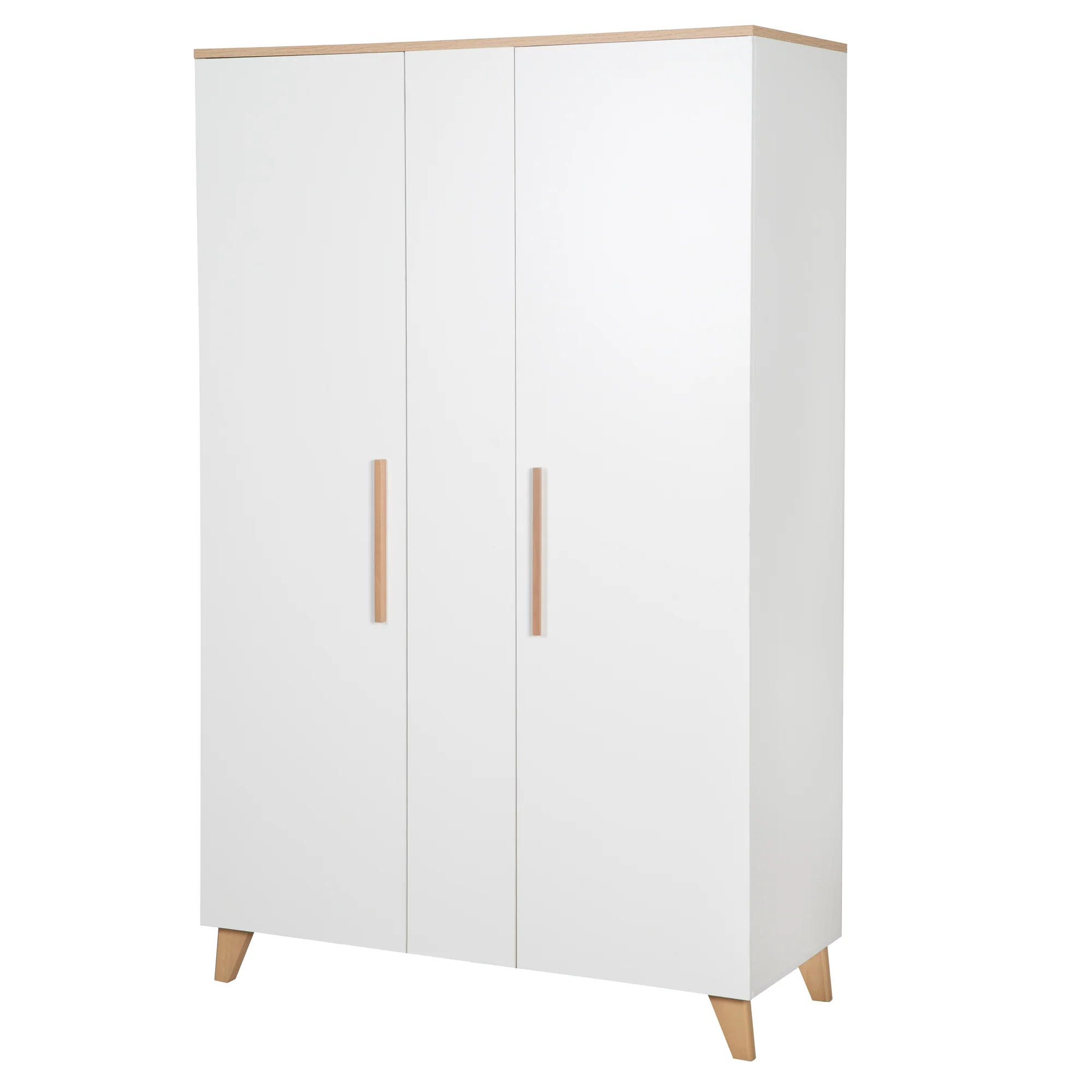 Zimmerset 'Leon' 3-teilig - Kombi-Bett 70x140 + Kommode + Schrank 2,5-türig - Weiß / Eiche - Image 10