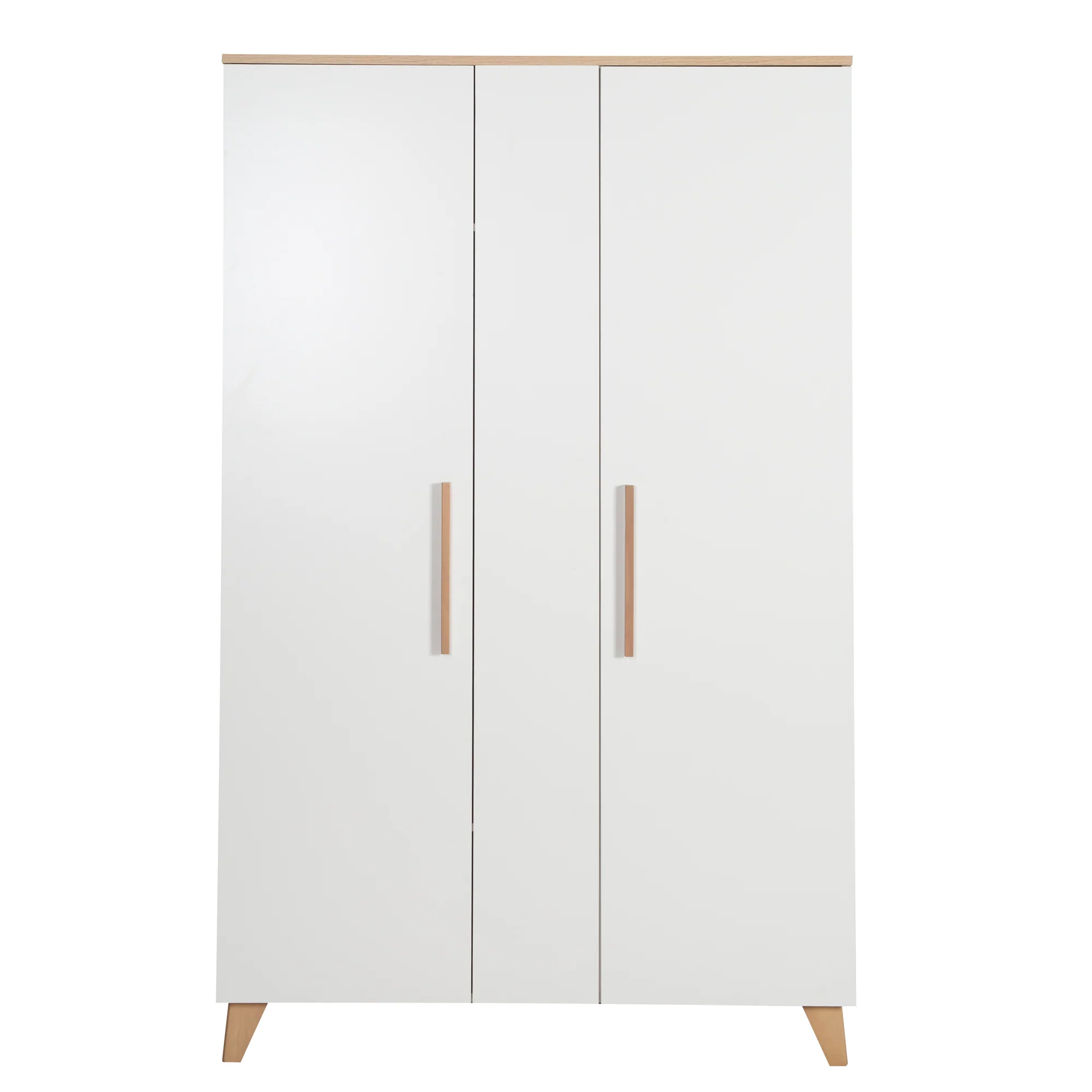 Zimmerset 'Leon' 3-teilig - Kombi-Bett 70x140 + Kommode + Schrank 2,5-türig - Weiß / Eiche - Image 11