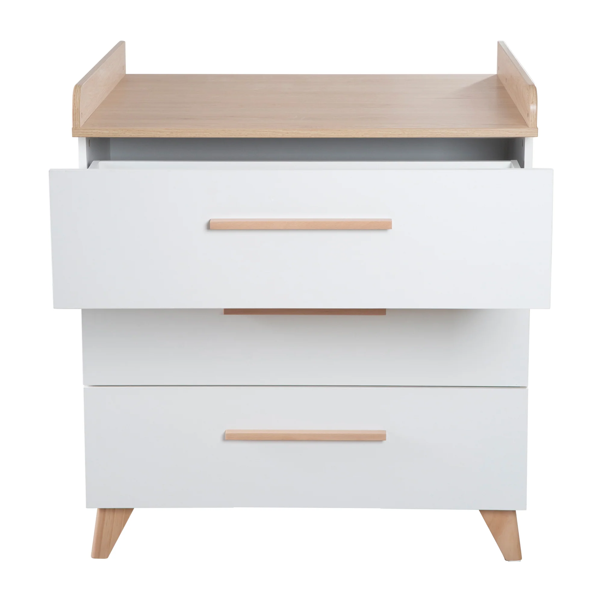 Zimmerset 'Leon' 3-teilig - Kombi-Bett 70x140 + Kommode + Schrank 2,5-türig - Weiß / Eiche - Image 23