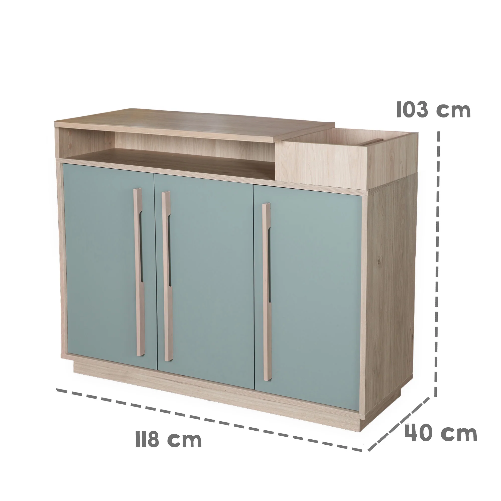 Babyzimmer 'Selva' 3-teilig - Offene Fächer & Soft Close - Reed Green / Virginia Chestnut - Image 19