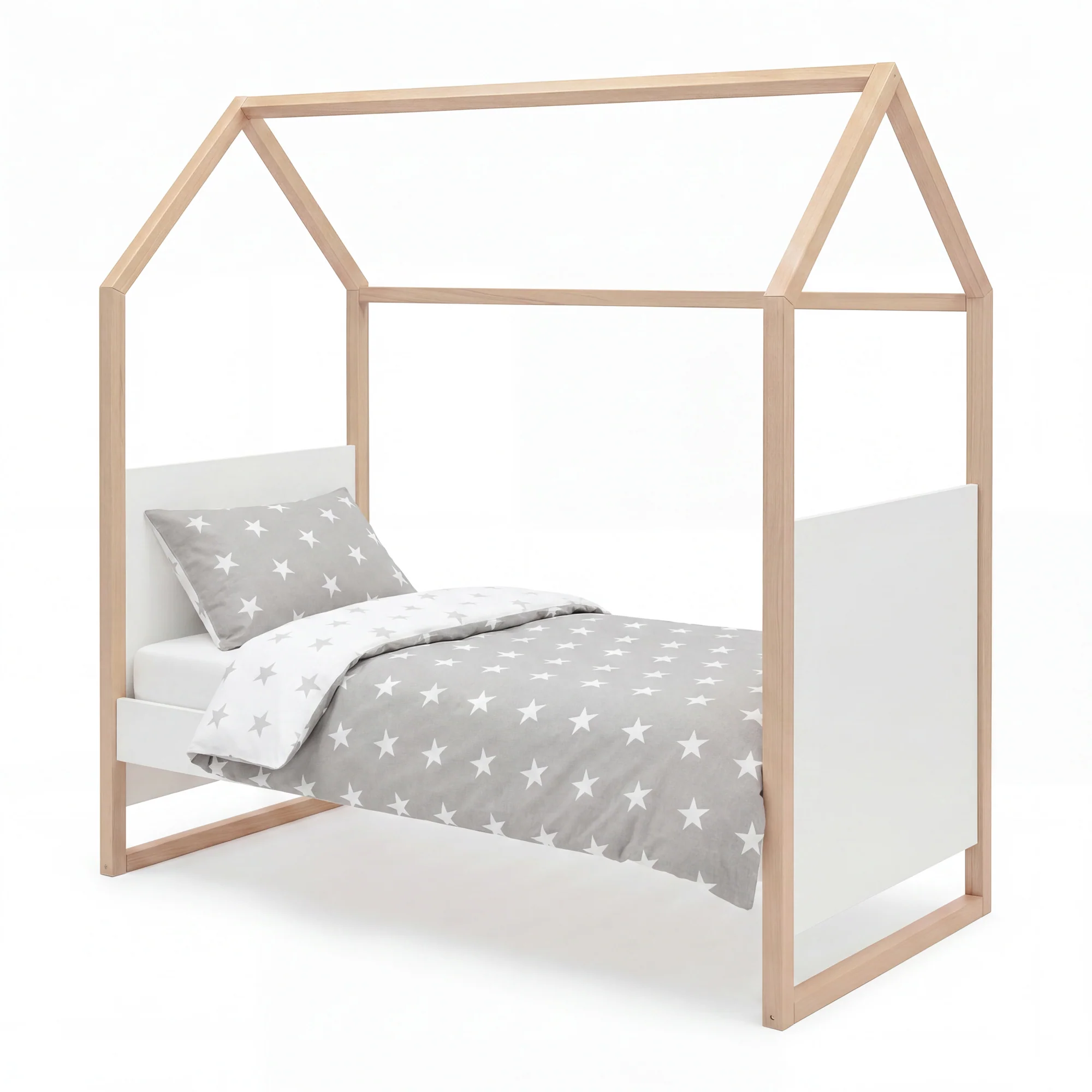 Kinderzimmerset 'Noah' 3-teilig mit Hausbett in 70x140 cm - Weiß / Tristan Eiche - Image 18