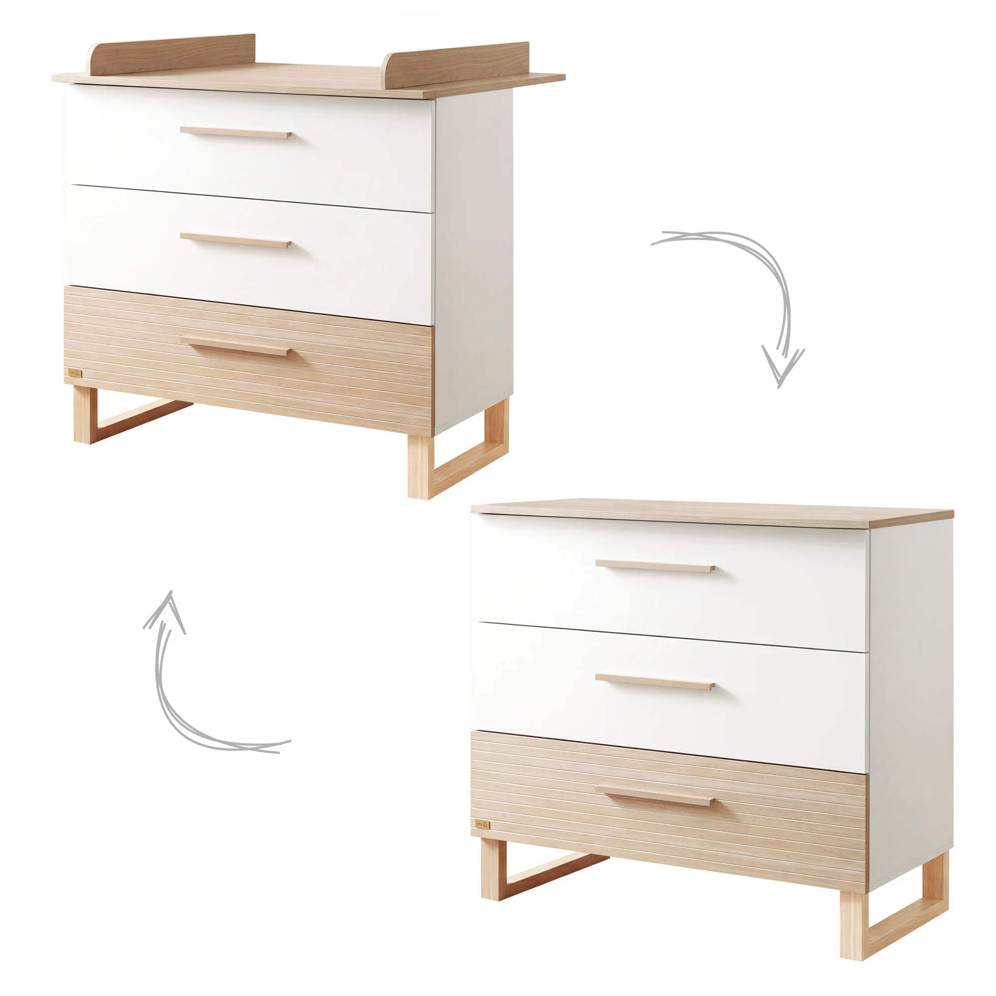 Kinderzimmerset 'Noah' 3-teilig mit Hausbett in 70x140 cm - Weiß / Tristan Eiche - Image 8