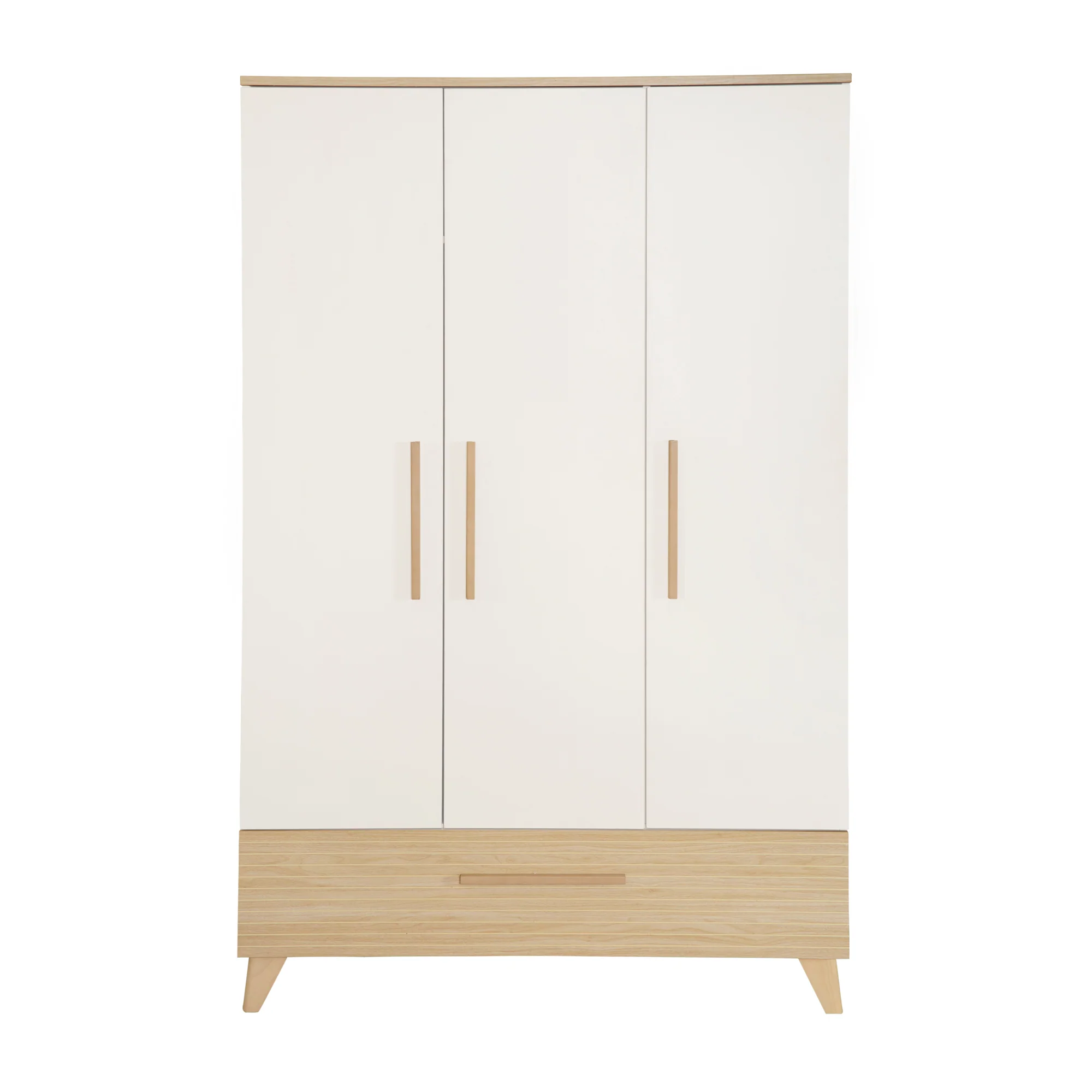 Babyzimmerset 'Theo' 3-teilig - Bett 70x140 + Wickelkommode + Kleiderschrank - Weiß / Eiche - Image 16