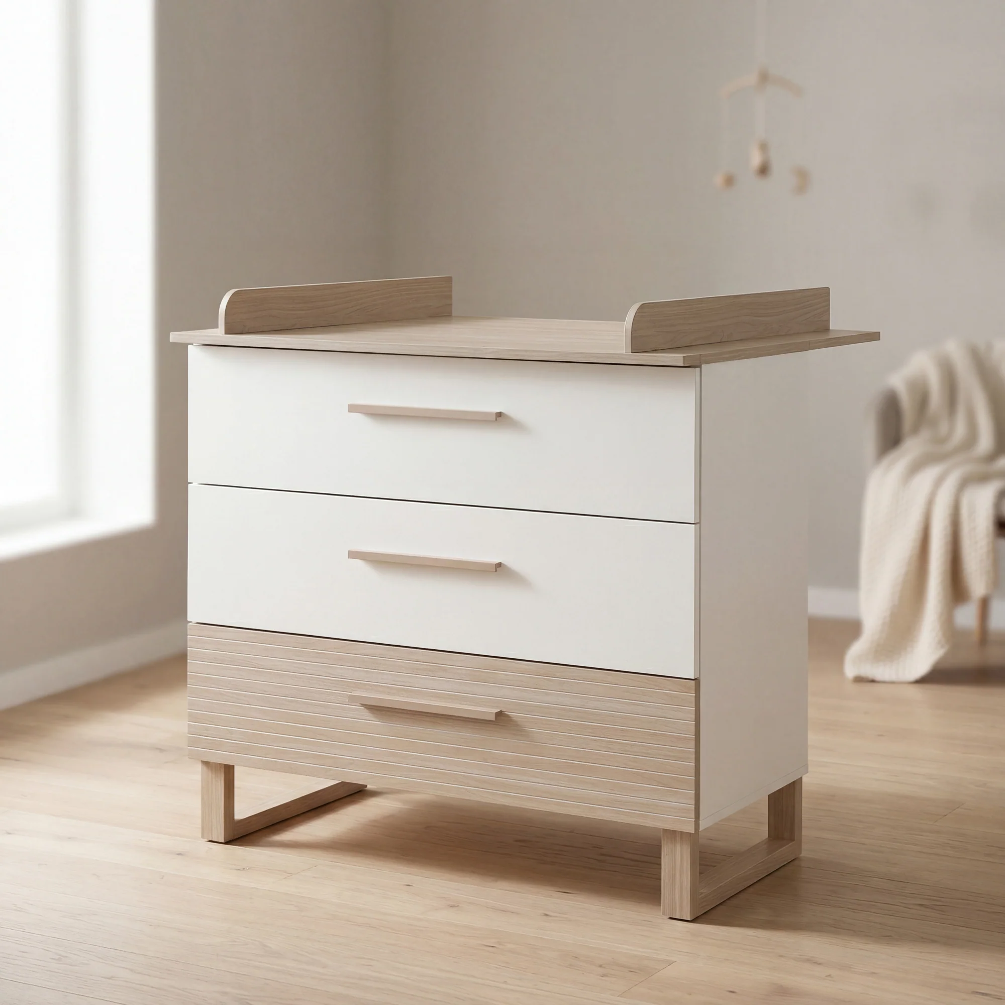 Möbelset 'Noah' 2-teilig mit Hausbett in 70x140 cm - Weiß / Tristan Eiche - Image 15