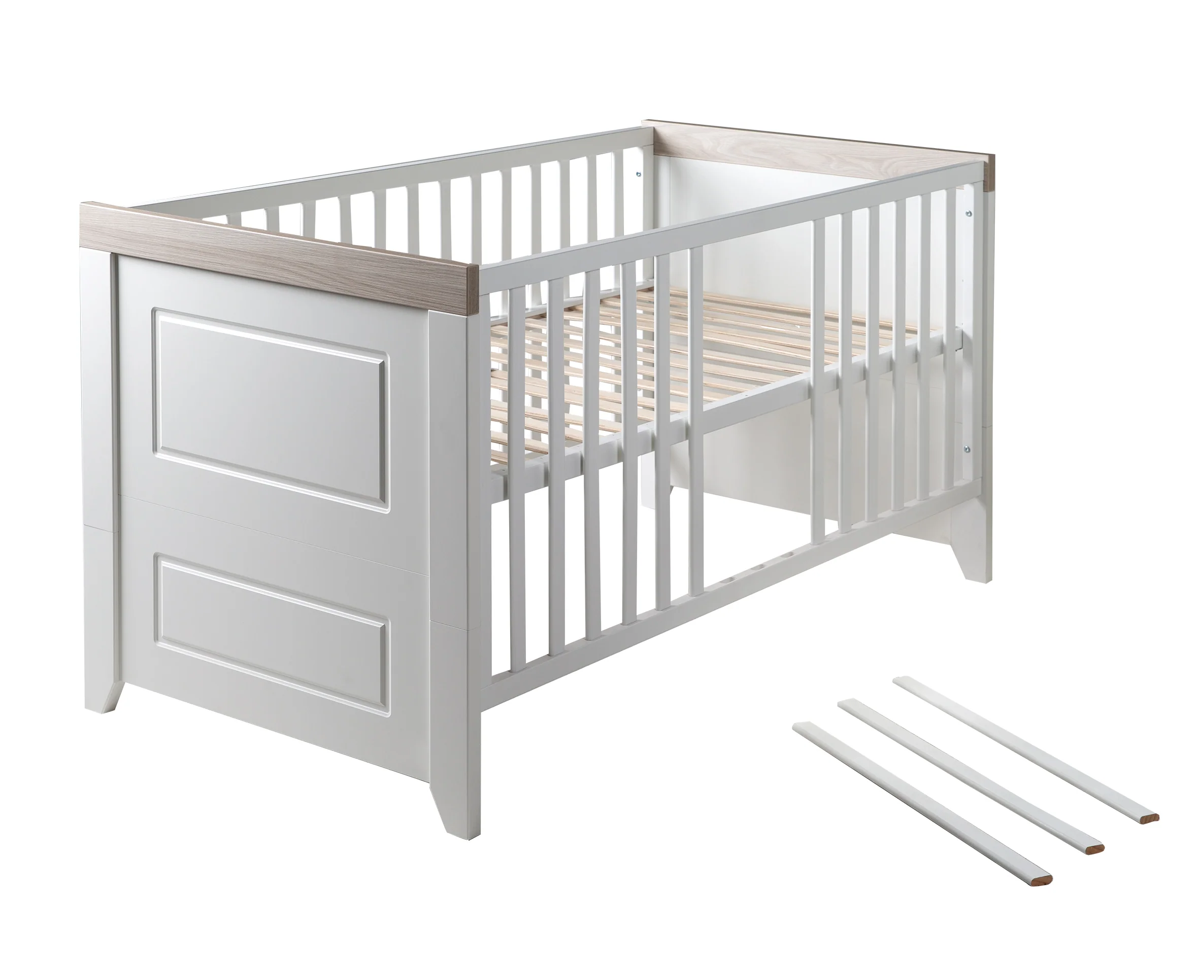 Zimmerset 'Felicia', inkl. Kombi-Bett 70 x 140 cm & breiter Wickelkommode, Luna Elm/weiß - Image 6