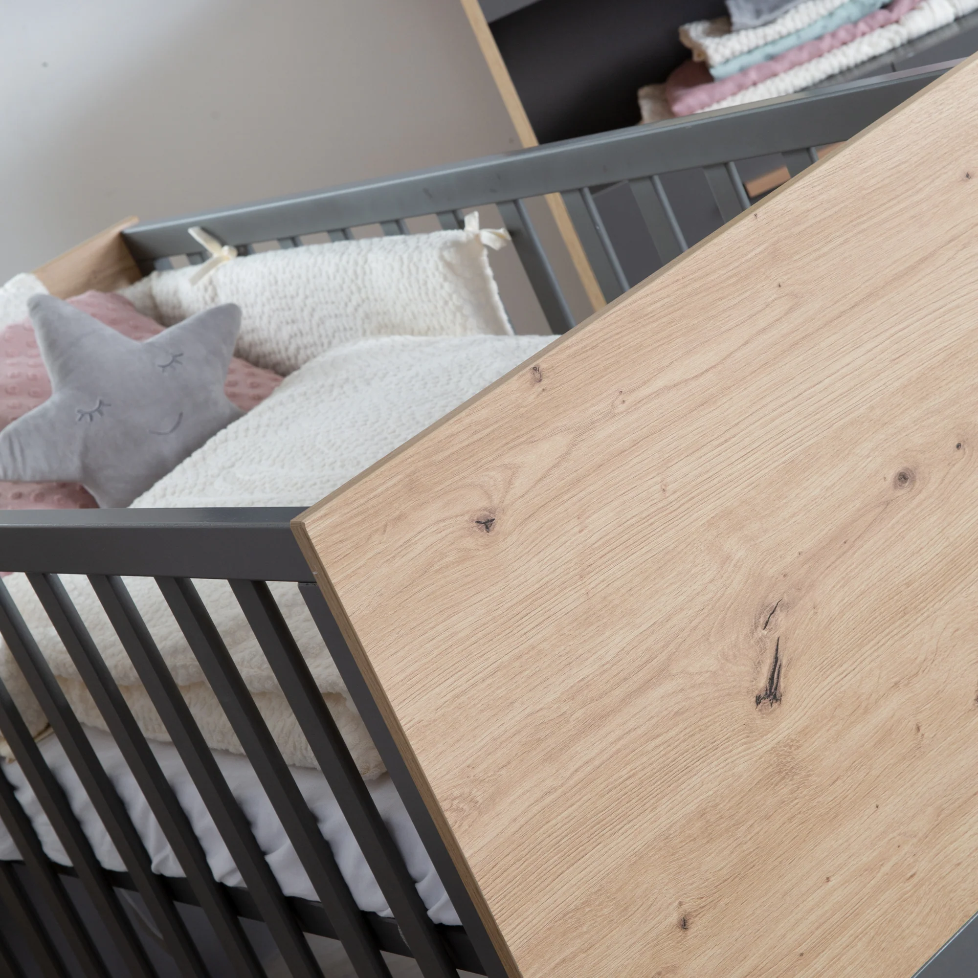 Babymöbel-Set 'Anna' 2-teilig - Anthrazit / Dekor Kent Eiche - Image 12