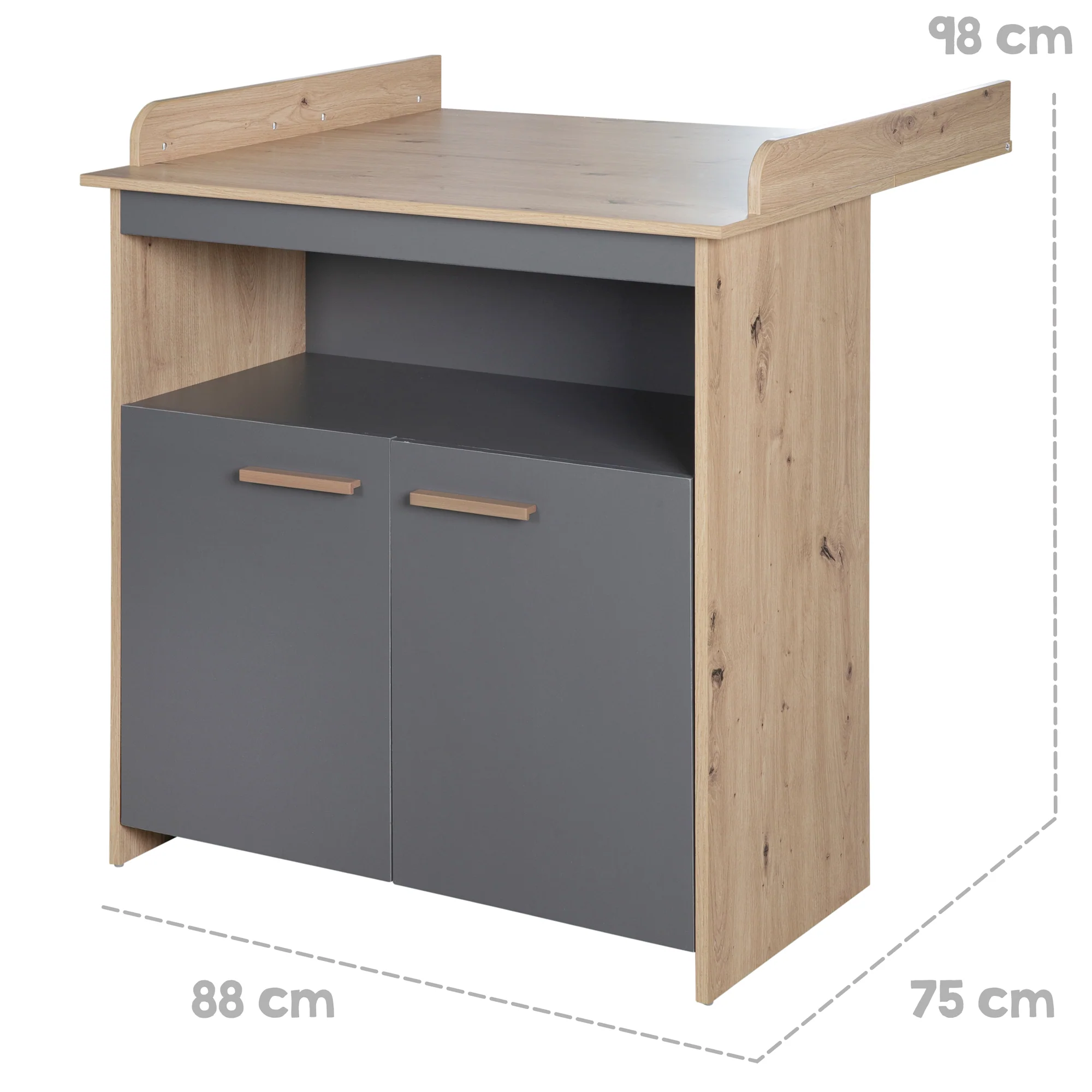 Babymöbel-Set 'Anna' 2-teilig - Anthrazit / Dekor Kent Eiche - Image 18