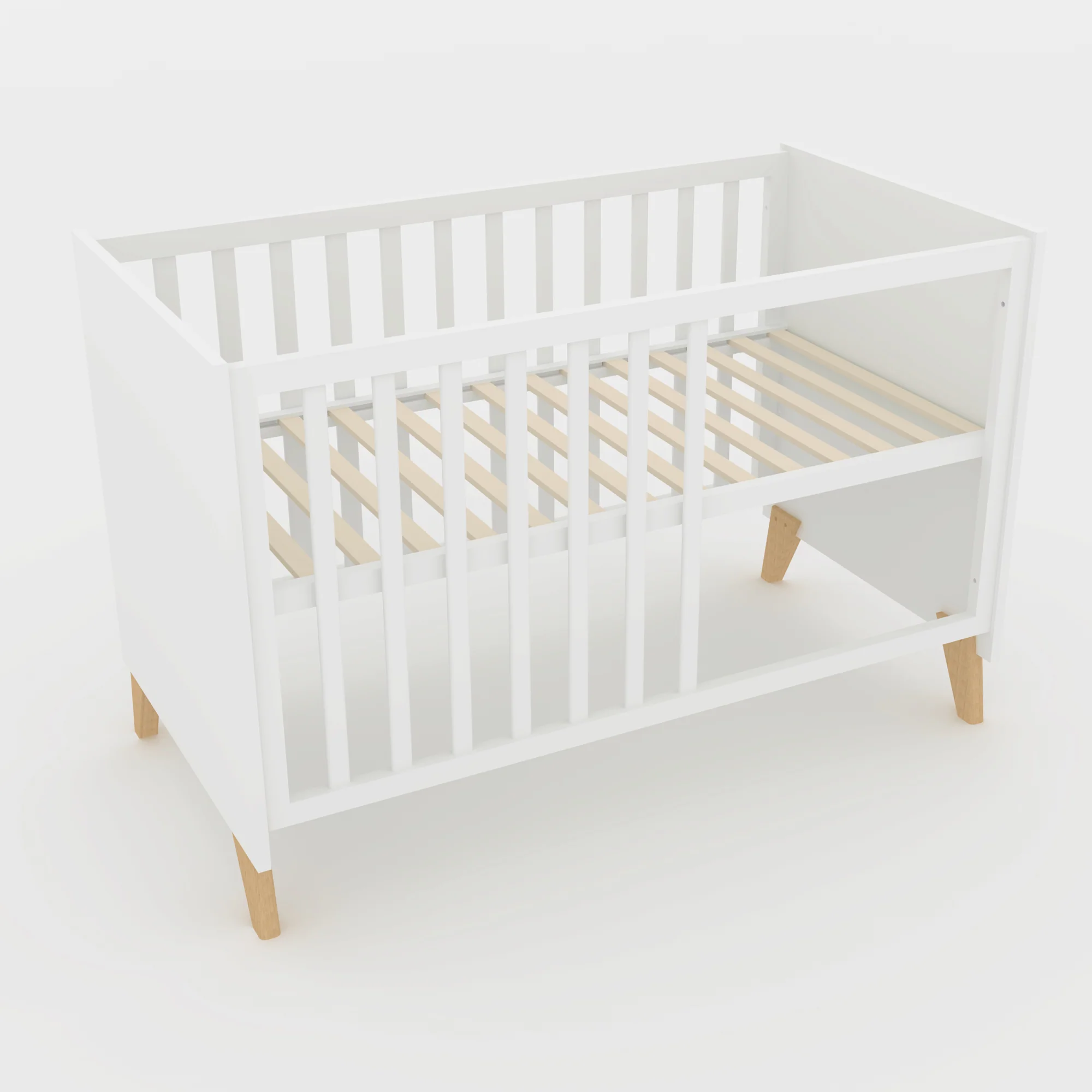 Möbelset 'Leon' 2-teilig - 2in1 Babybett 60x120 + Wickelkommode - Weiß / Othello Eiche - Image 18