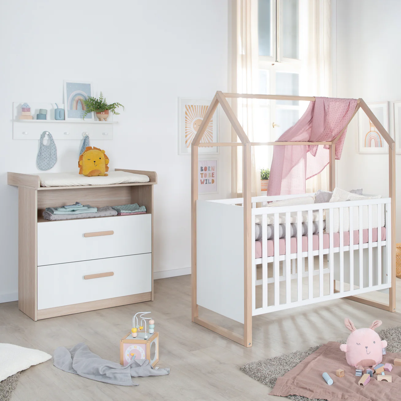 Babymöbel Set Cabane 2-teilig - Weiß / Dekor Eiche - Image 9