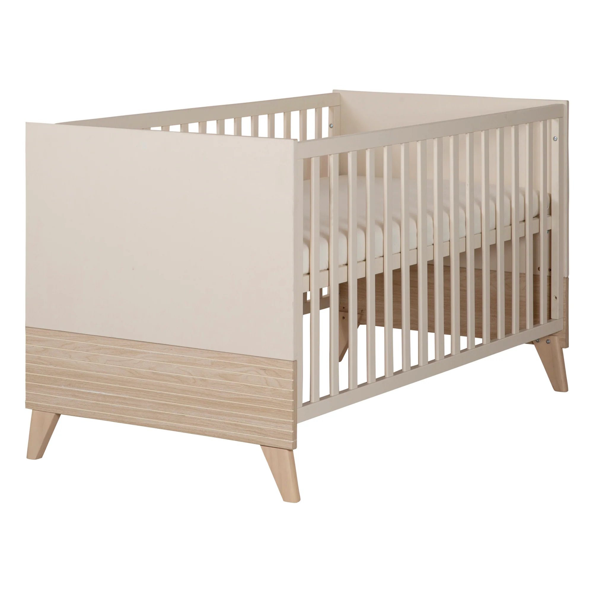 Möbelset 'Sidney' 2-teilig - Kinderbett 70x140 cm + Wickelkommode - Cashmere / Eichen Dekor - Image 3