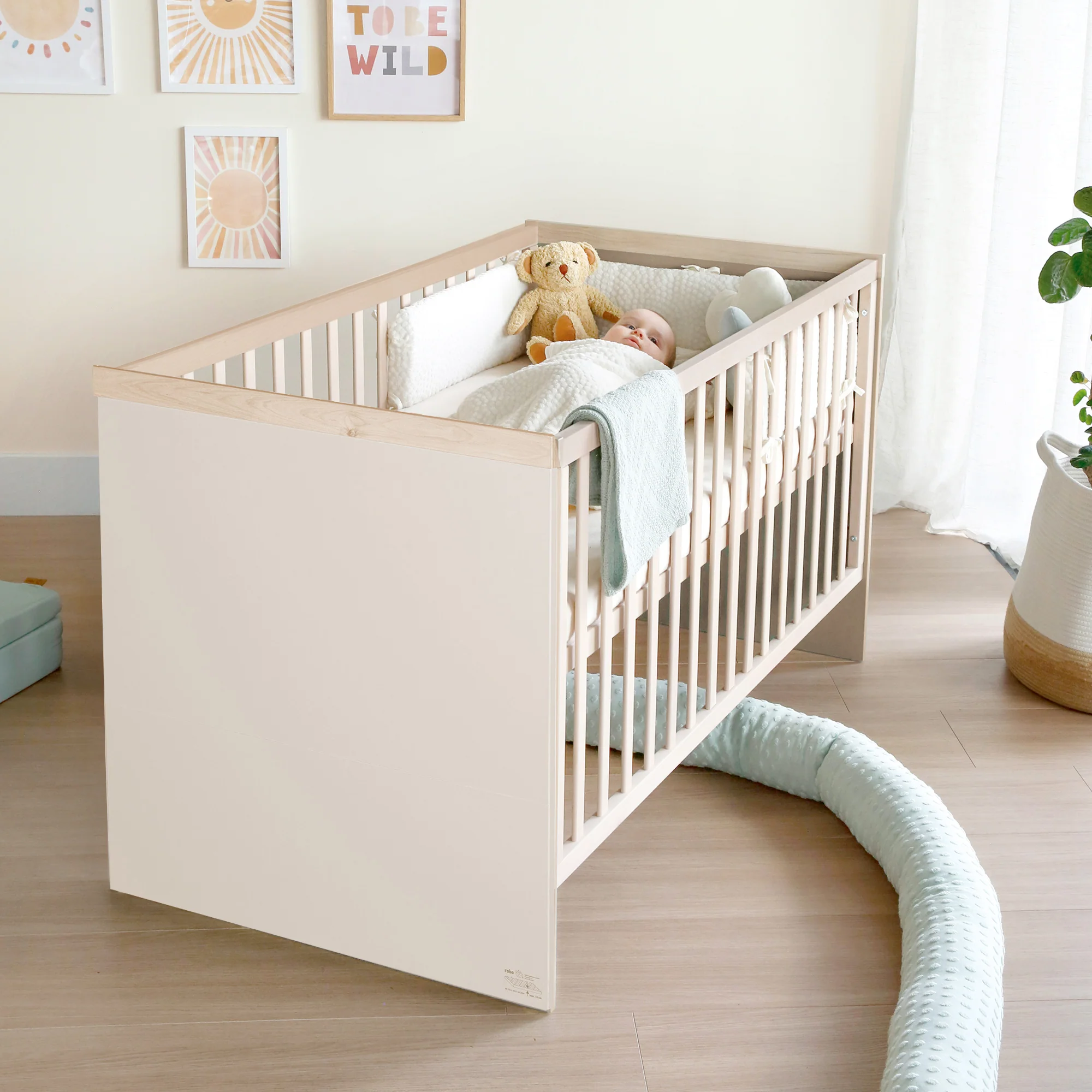 Möbelset 2-teilig 'Elva' - Babybett 70x140 + Wickelkommode - Cashmere / Virginia Chestnut - Image 19
