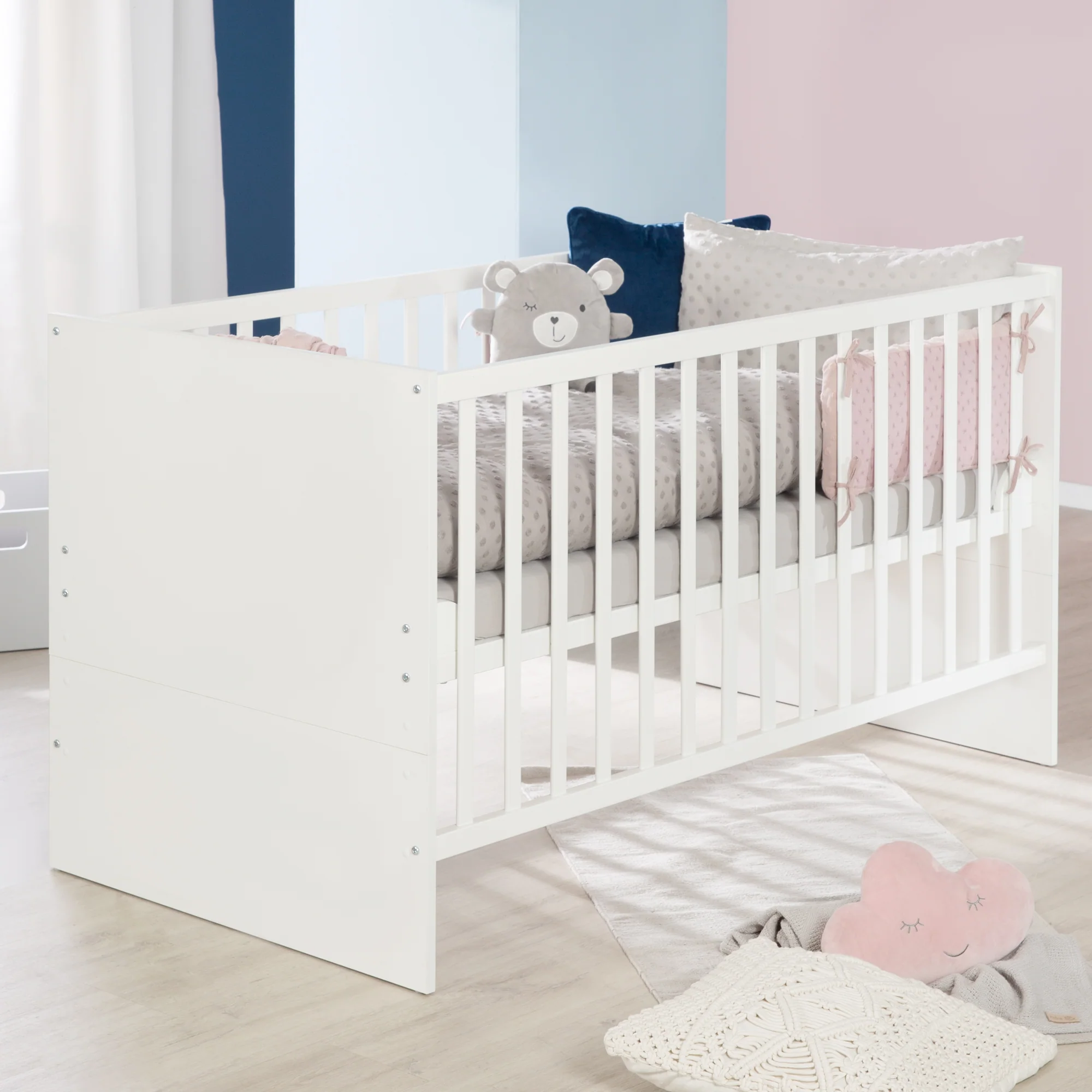Möbelset 'Anton' inkl. Baby-/Kinderbett 70 x 140 cm & Wickelkommode in Weiß - Image 11