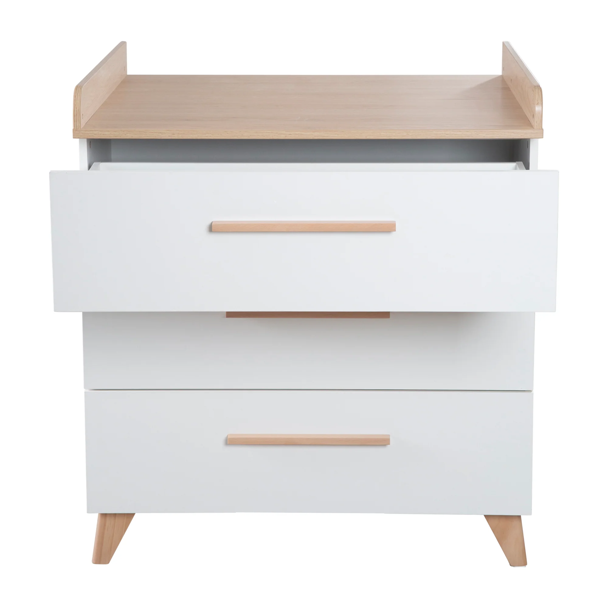 Möbelset 'Leon' 2-teilig - Kombi-Bett 70x140 cm & Wickelkommode - Weiß / Othello Eiche - Image 12
