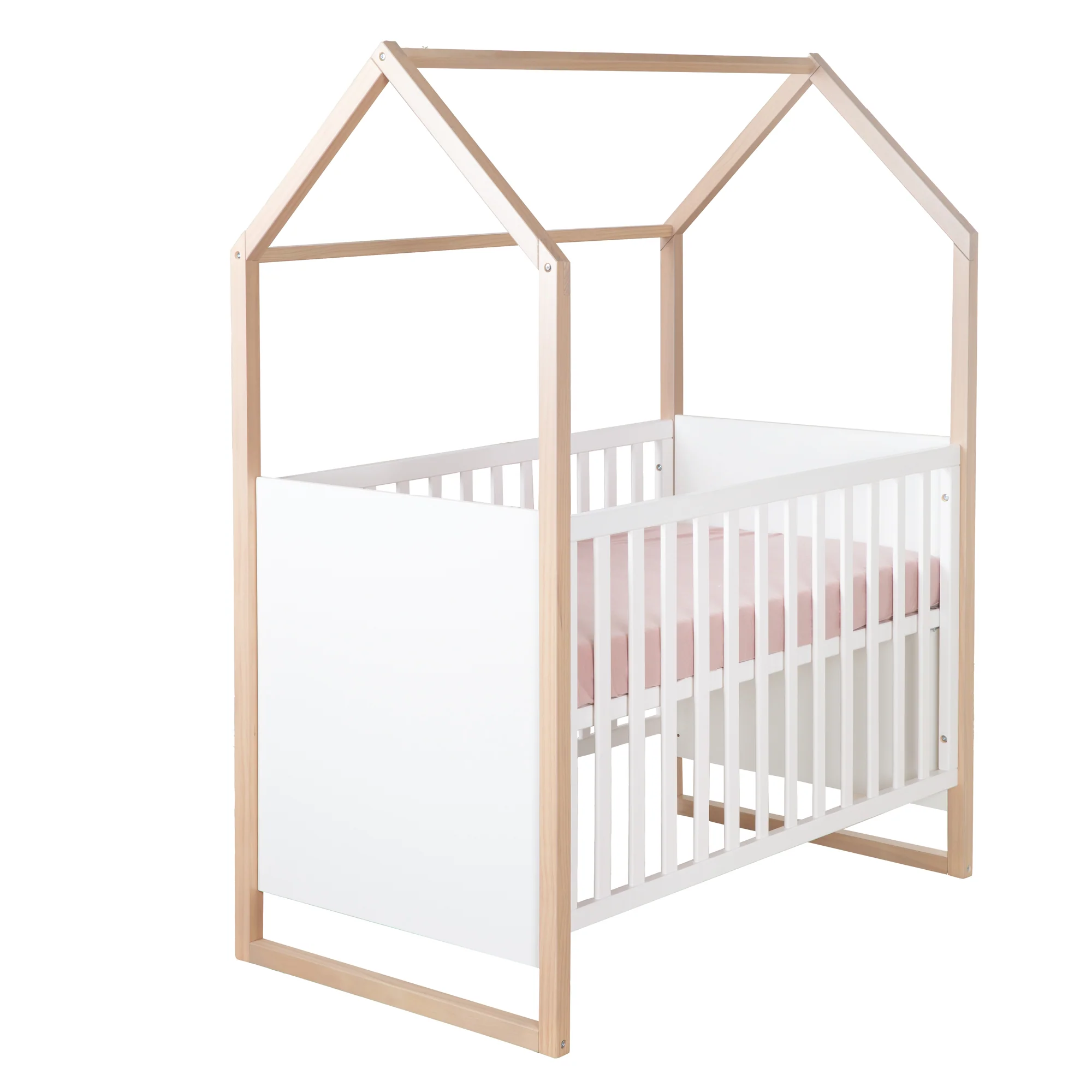 Babyzimmerset 'Noah' 3-teilig mit Hausbett in 60x120 cm - Weiß / Tristan Eiche - Image 16
