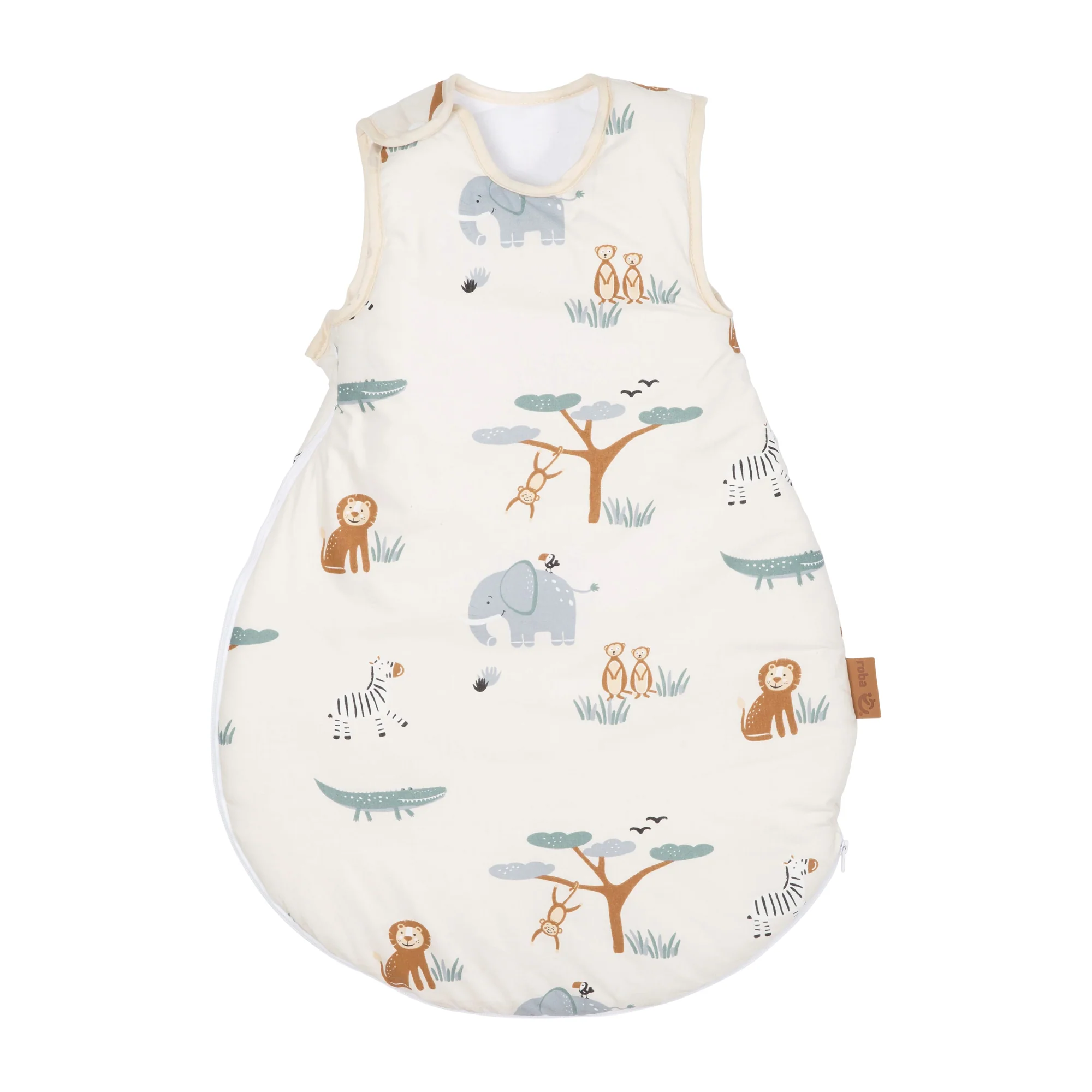 Babyschlafsack 'Savanna Friends' aus Baumwolle - Tiermotiv - Beige