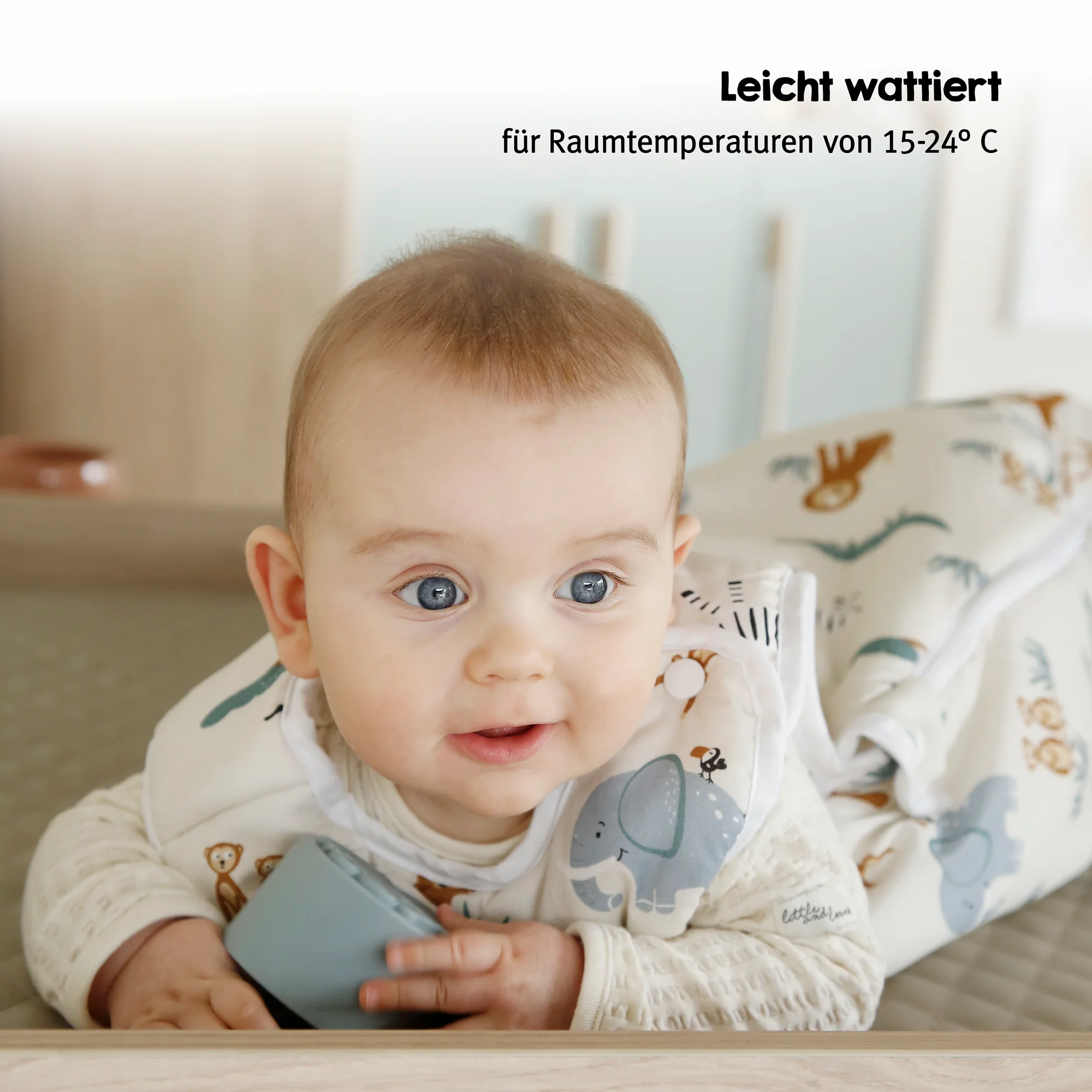 Babyschlafsack 'Savanna Friends' aus Baumwolle - Tiermotiv - Beige - Image 4