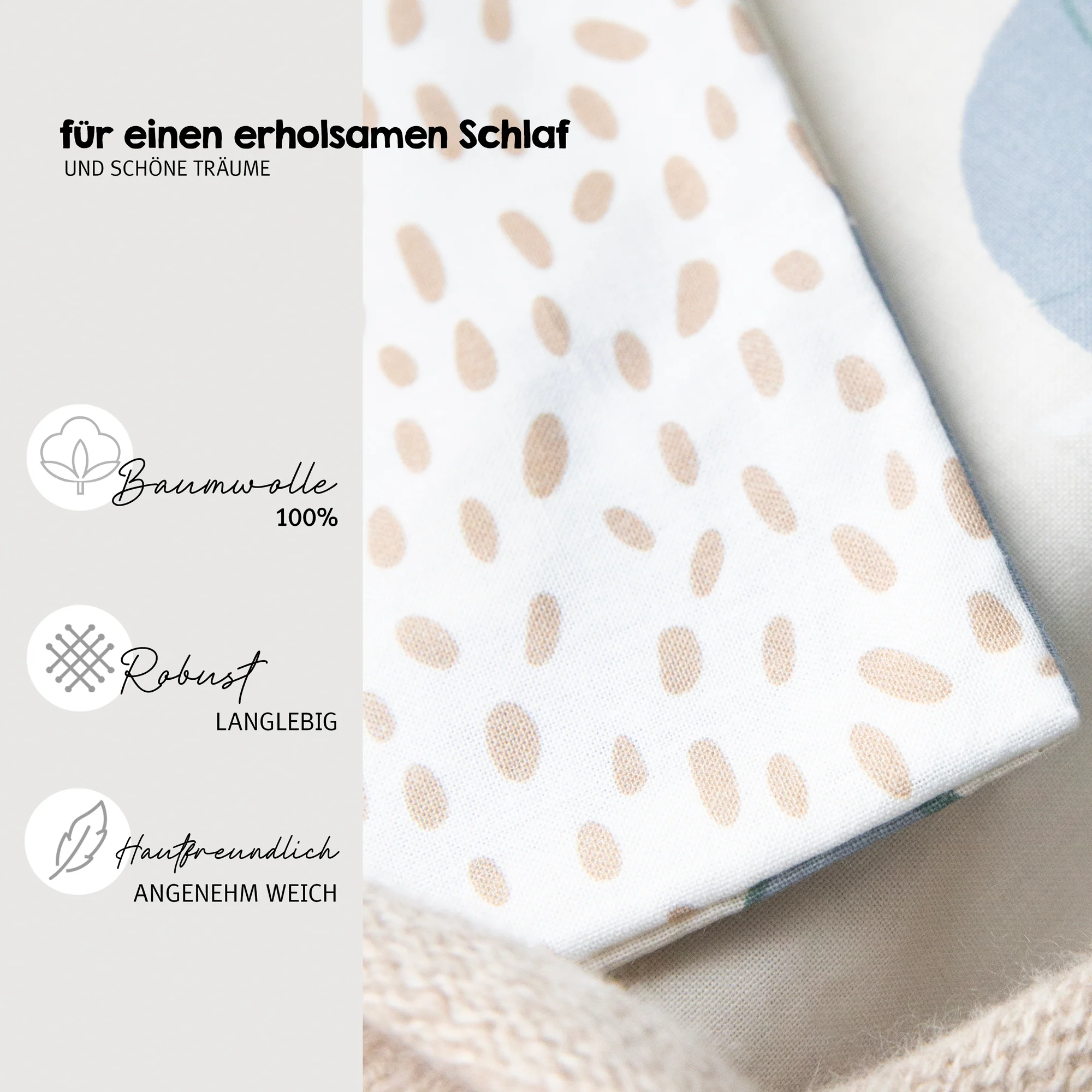 Kinderbettwäsche 'Savanna Friends' - Bezug für Decke 100x135 + Kissenbezug 40x60 - Beige - Image 5