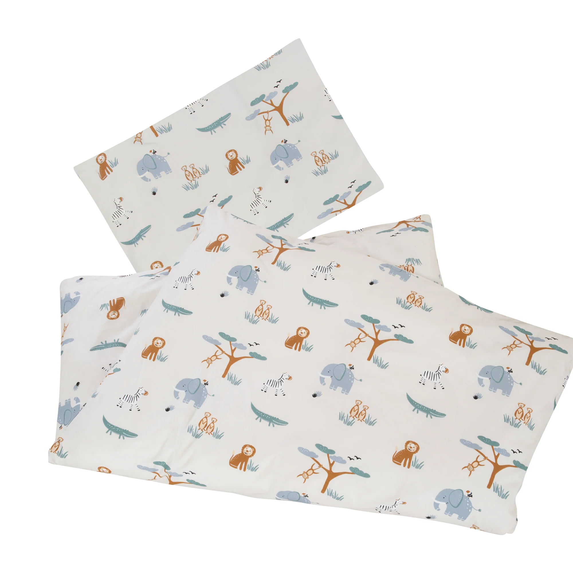 Kinderbettwäsche 'Savanna Friends' - Bezug für Decke 100x135 + Kissenbezug 40x60 - Beige - Image 7