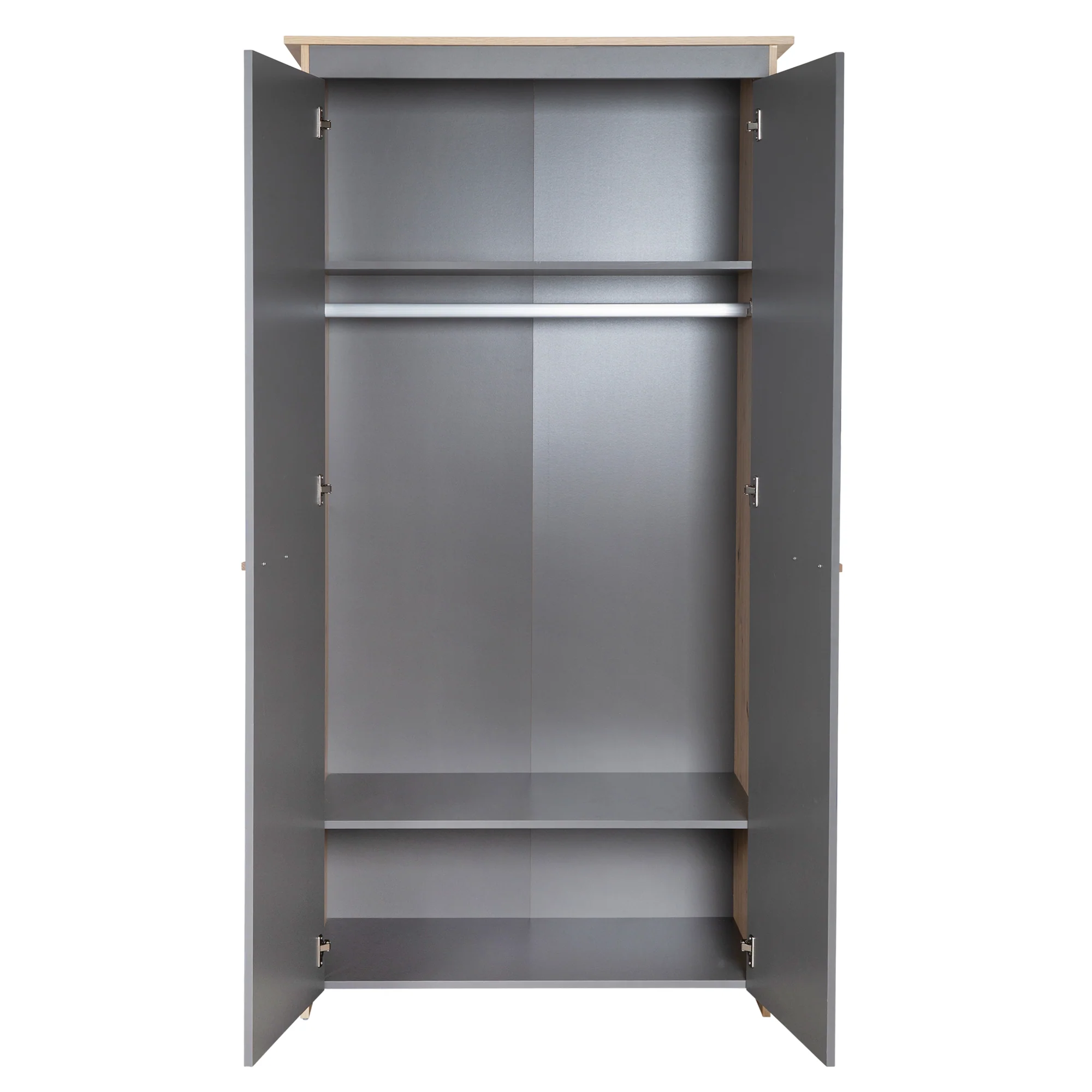 Kinderkleiderschrank 2-türig 'Anna' - Anthrazit / Dekor Kent Eiche - Image 8