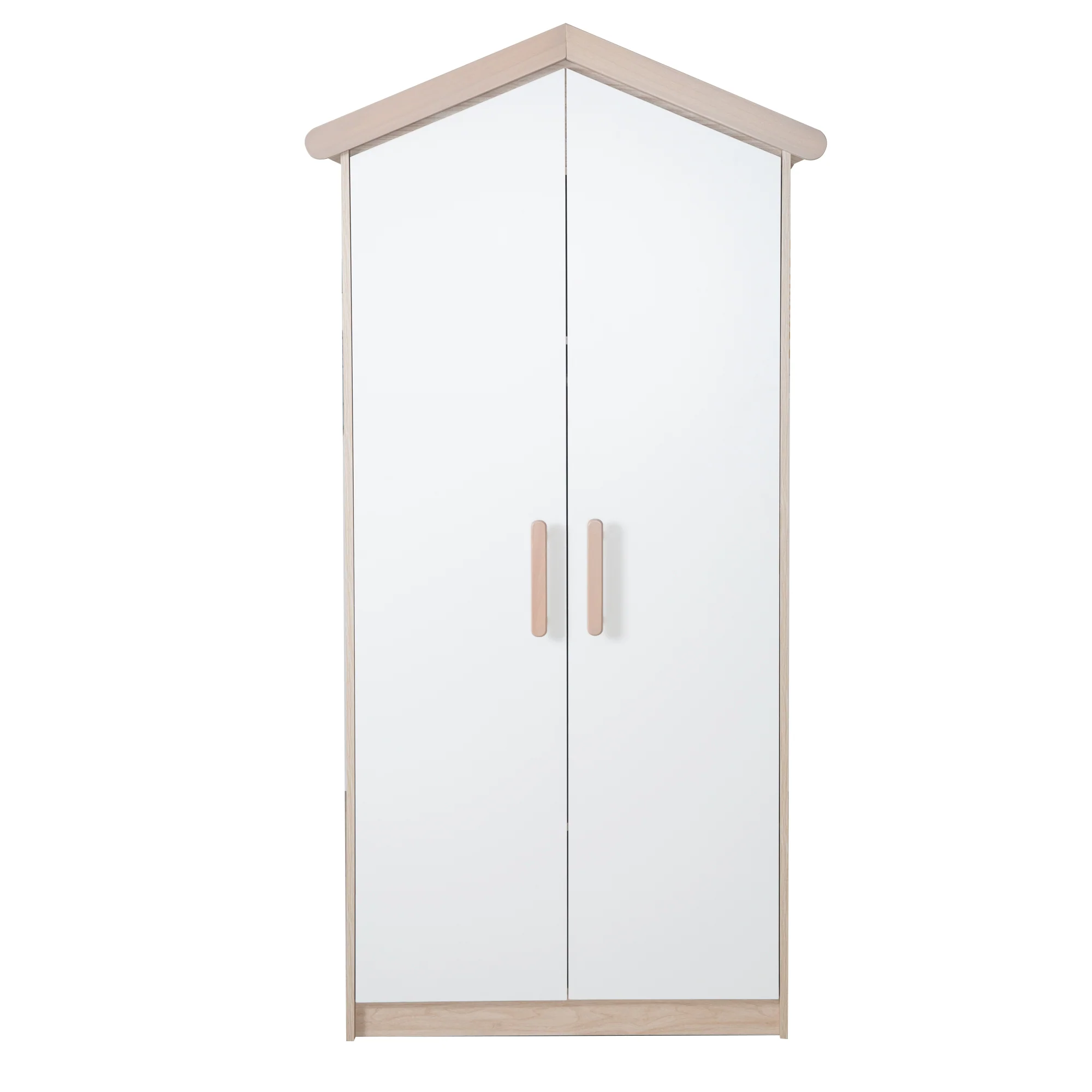 Kinderkleiderschrank 'Cabane' 2-türig in Hausoptik - Weiß / Eichen-Dekor - Image 5