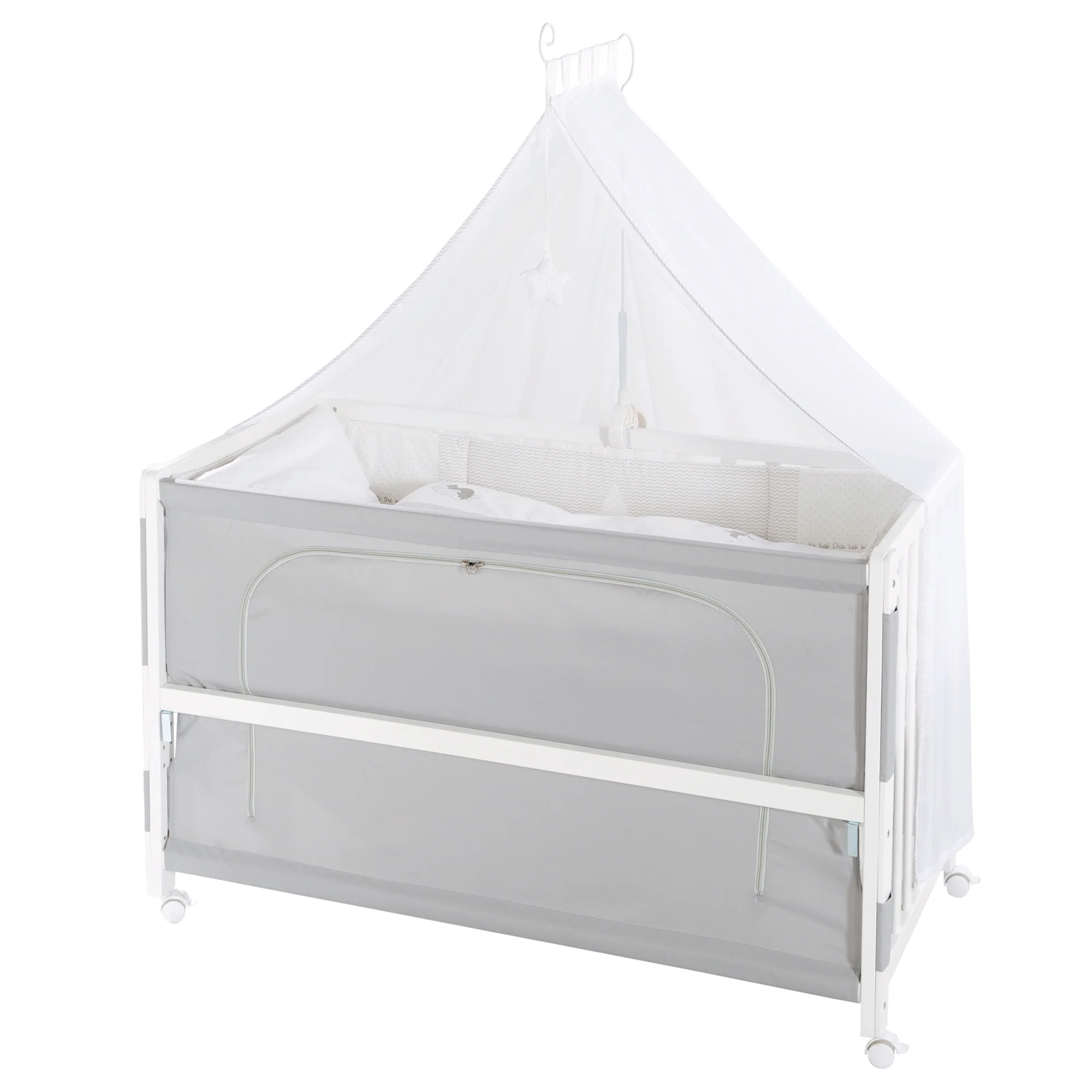 Room Bed 'Fox & Bunny', 60 x 120 cm, höhenverstellbar, Beistellbett zum Elternbett mit kompletter Ausstattung - Image 4