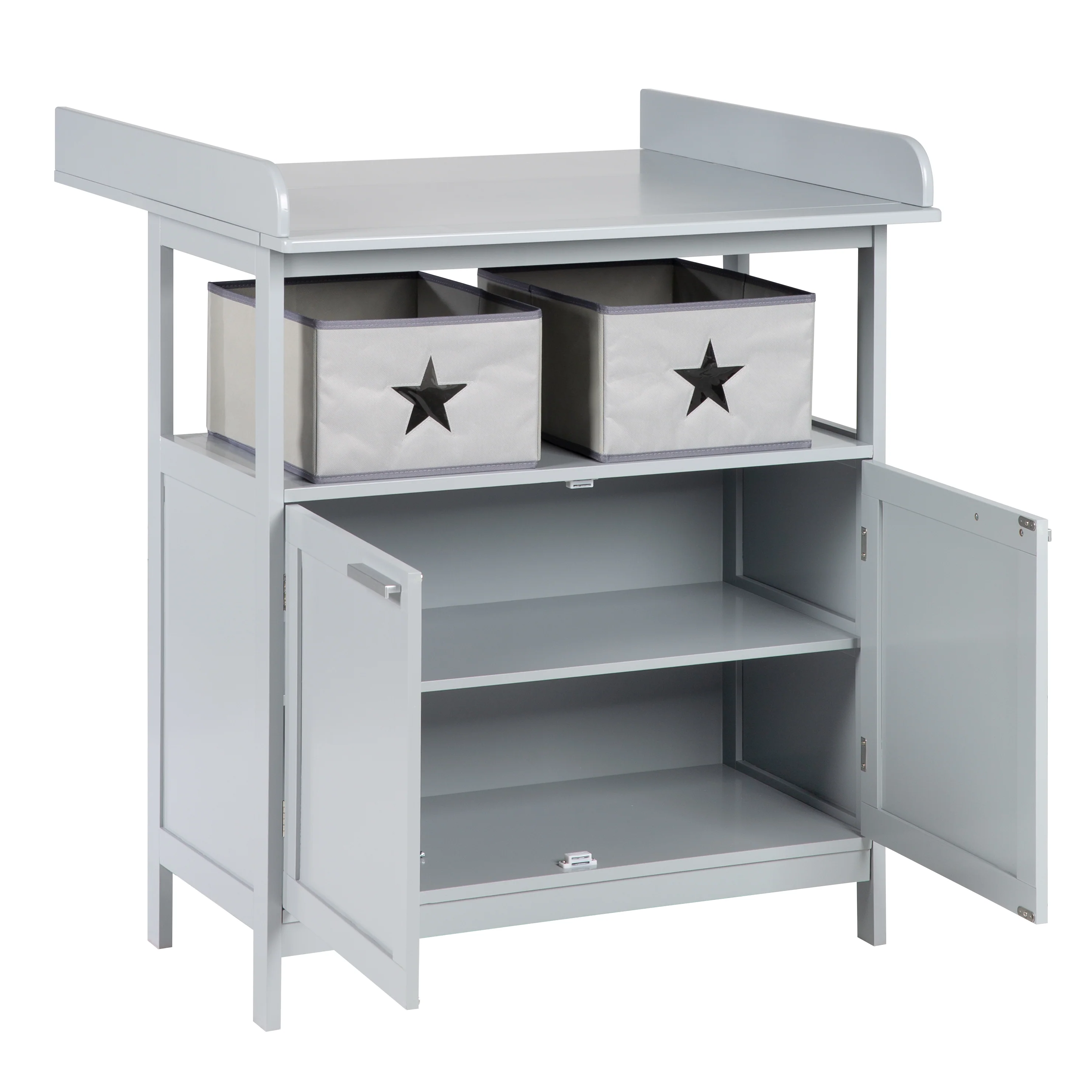 Wickelkommode 'Hamburg' mit Ansatz, 2 Türen & Boxen, Wandbefestigung, Wickelhöhe 92 cm - Image 3