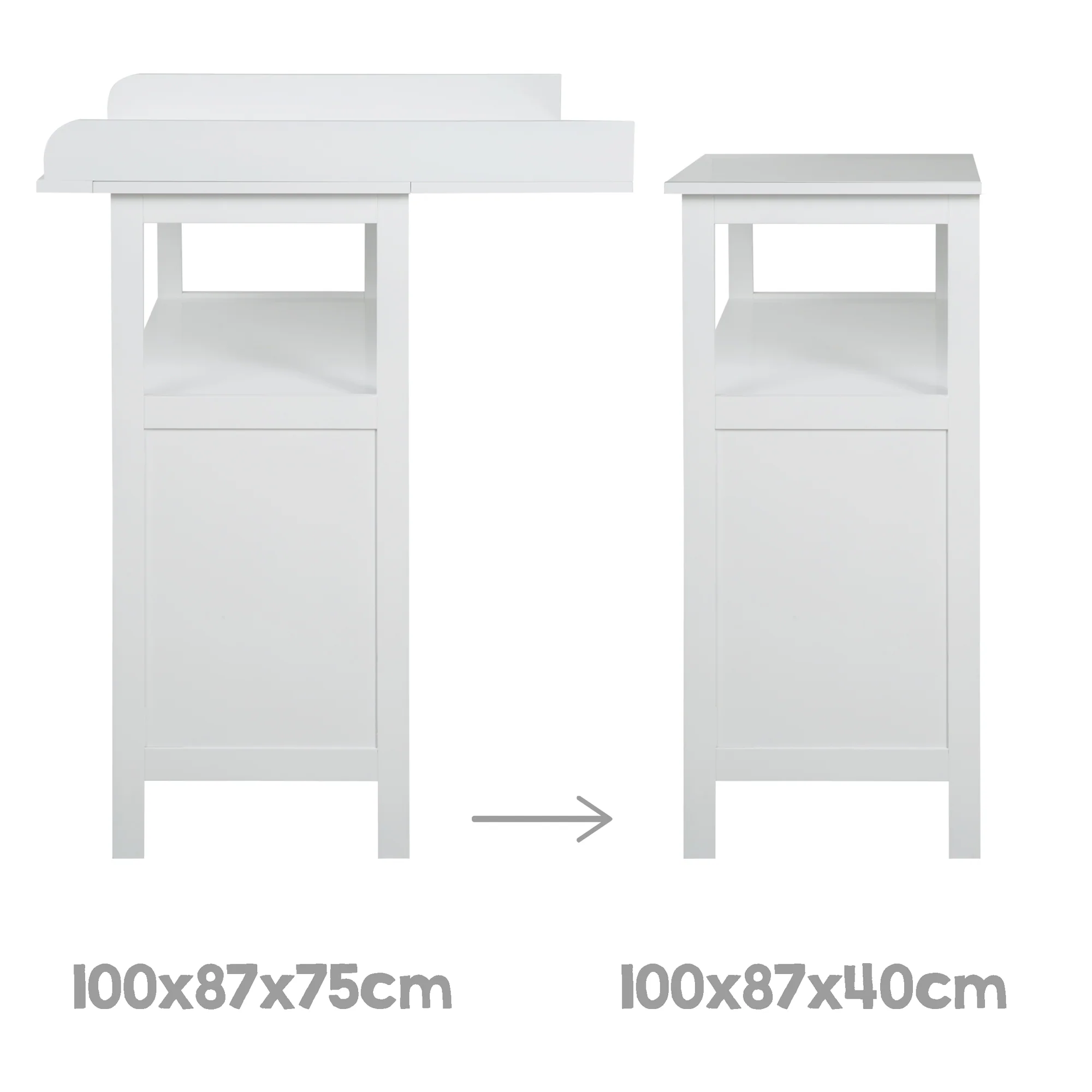 Wickelkommode 'Hamburg' mit Ansatz, 2 Türen & Boxen, Wandbefestigung, Wickelhöhe 92 cm - Image 6