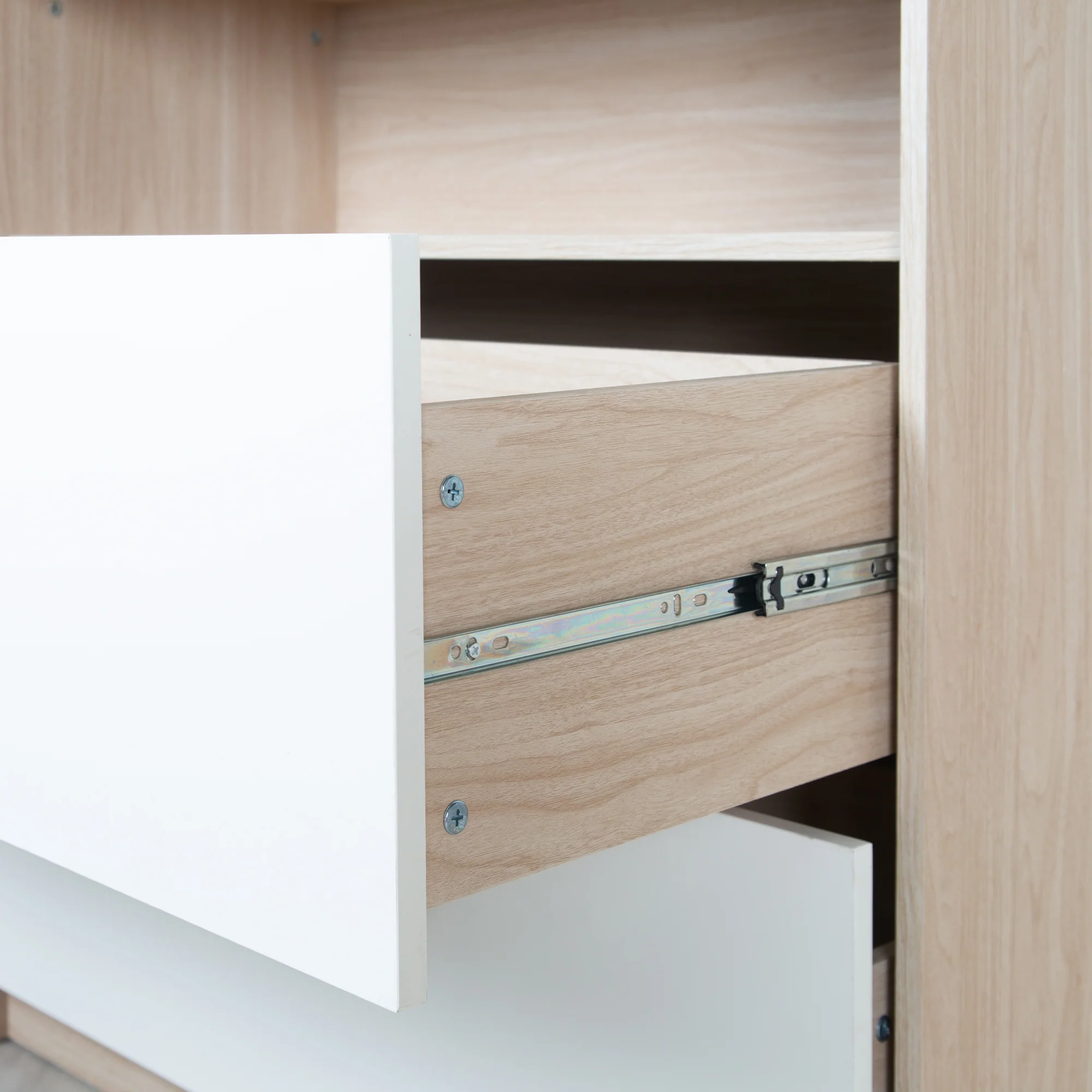 Wickelkommode 'Cabane' - Griffe aus Holz - Weiß/ Eiche - Image 10