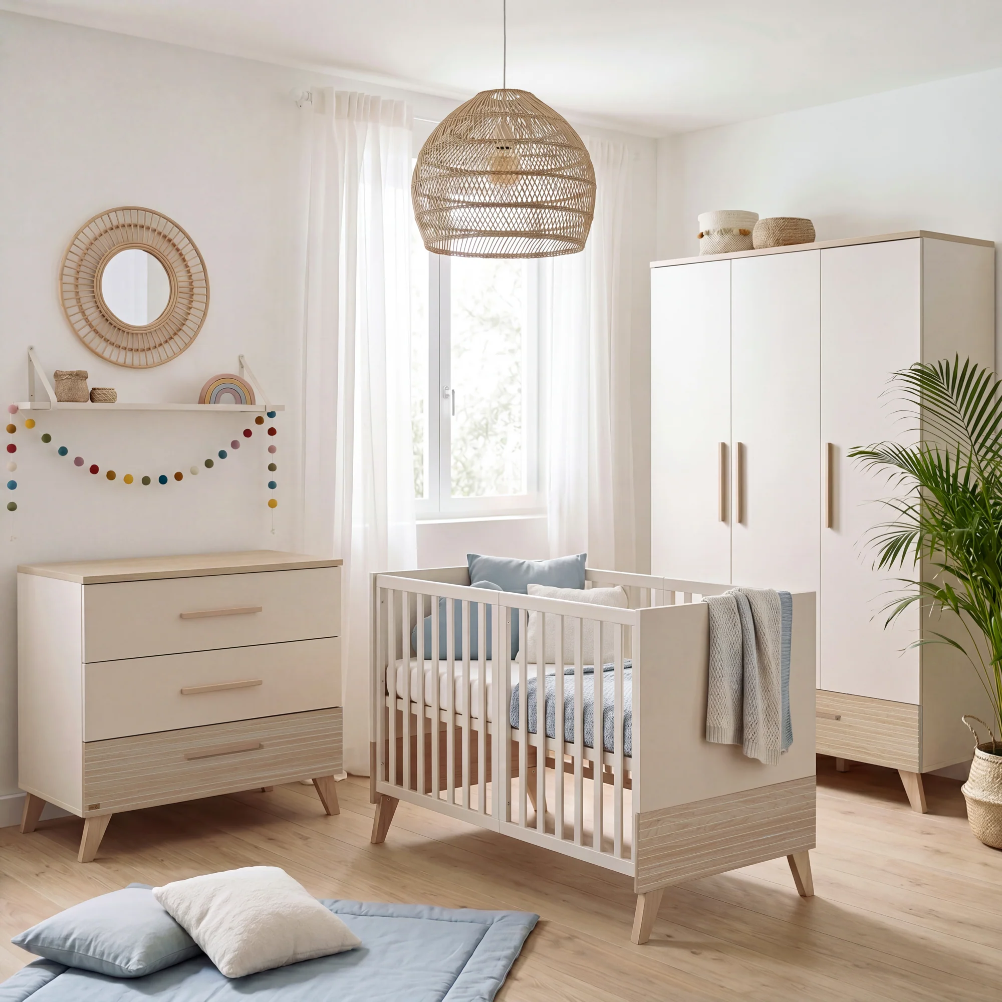 Wickelkommode 'Sidney' schmal aus Holz mit Schubladen - Beige / Dekor Eiche - Image 11