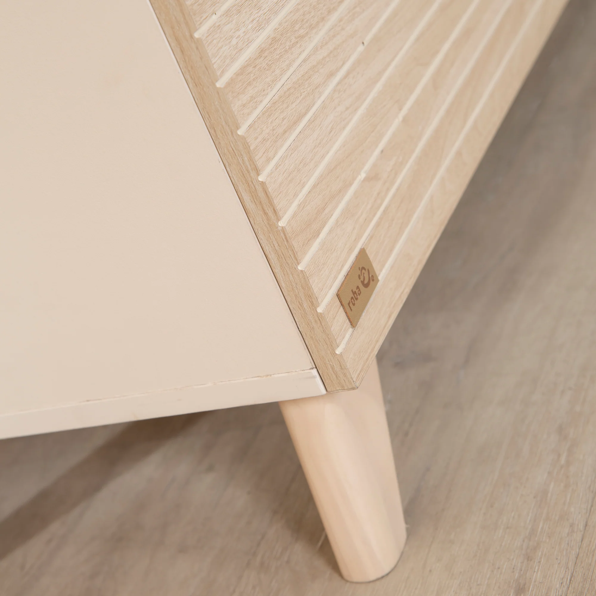 Wickelkommode 'Sidney' schmal aus Holz mit Schubladen - Beige / Dekor Eiche - Image 6