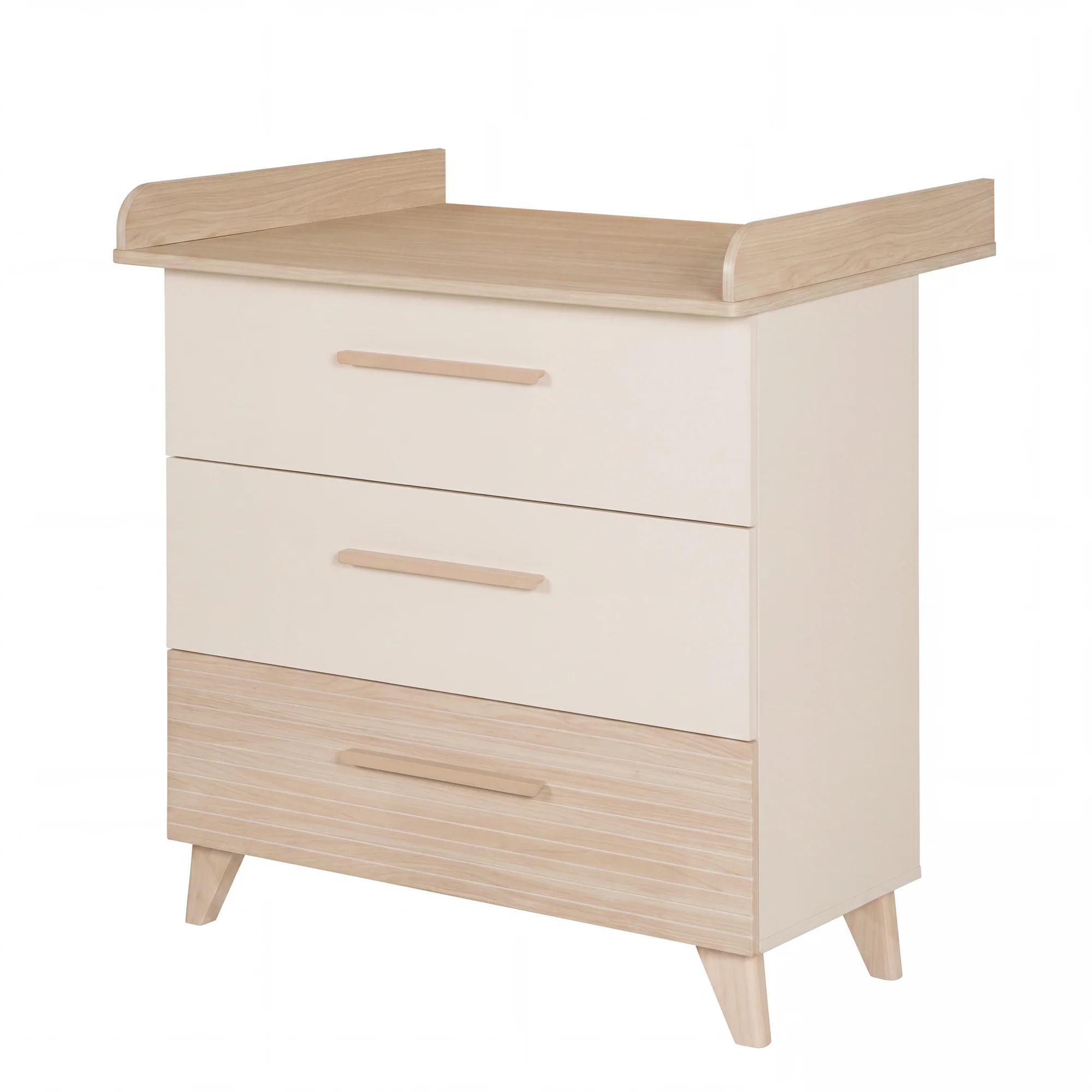 Wickelkommode 'Sidney' schmal aus Holz mit Schubladen - Beige / Dekor Eiche - Image 9