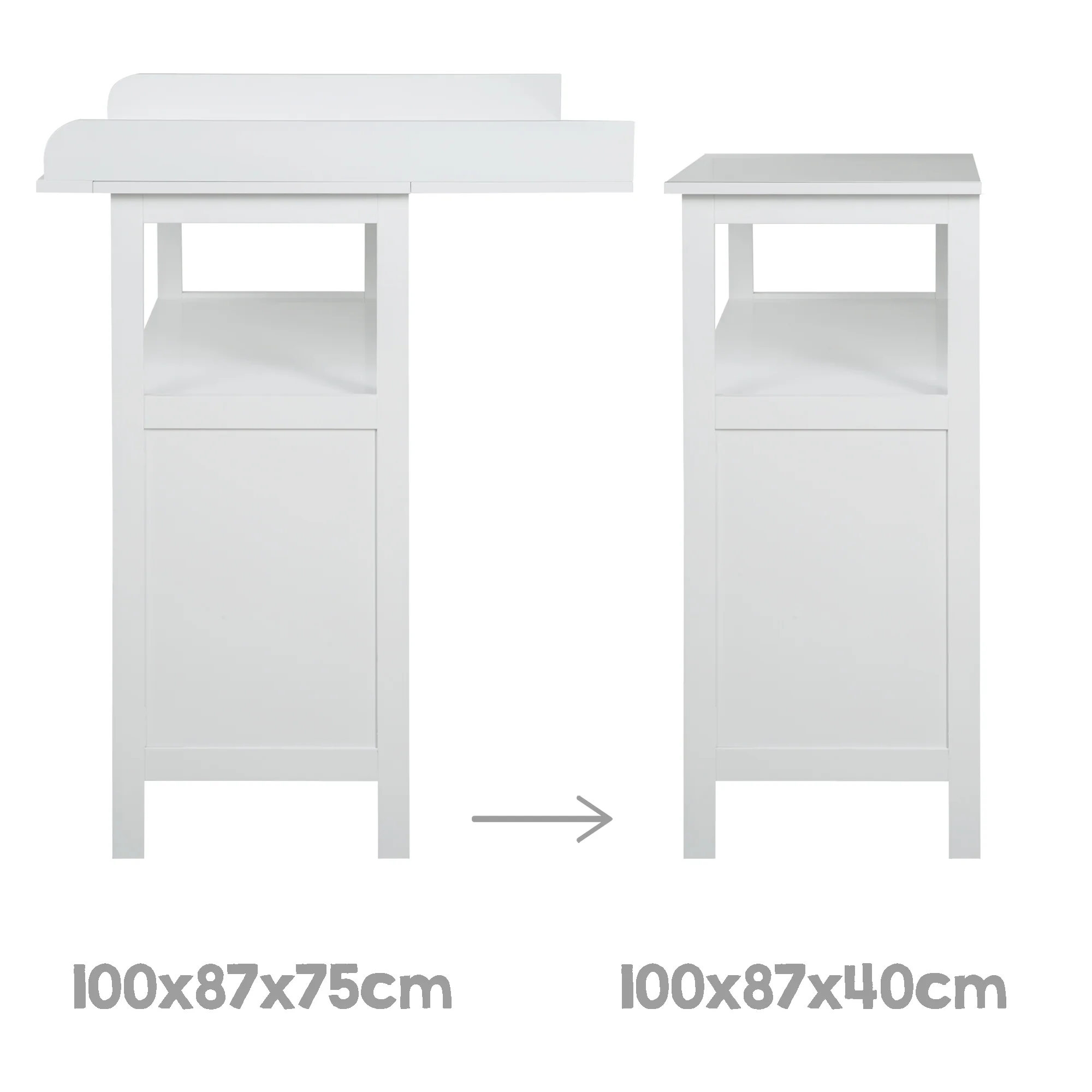 Wickelkommode 'Hamburg' mit Ansatz, 2 Schubladen, 2 Boxen, Wandbefestigung, Wickelhöhe 92 cm - Image 4