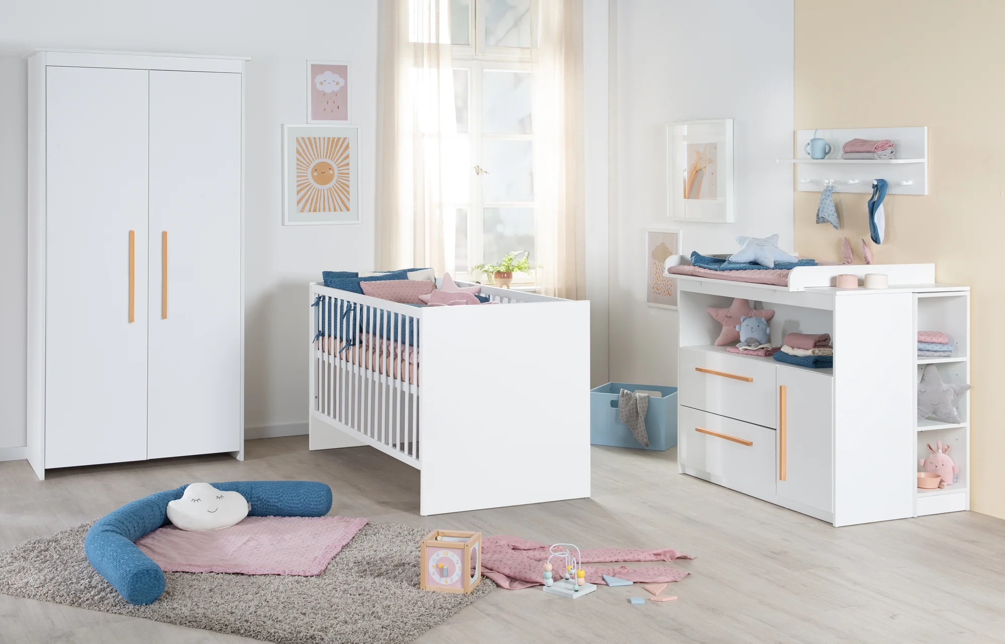 Wickelkommode 'Lilo' mit Schubladen, Tür, offenem Fach - Weiß - Image 8