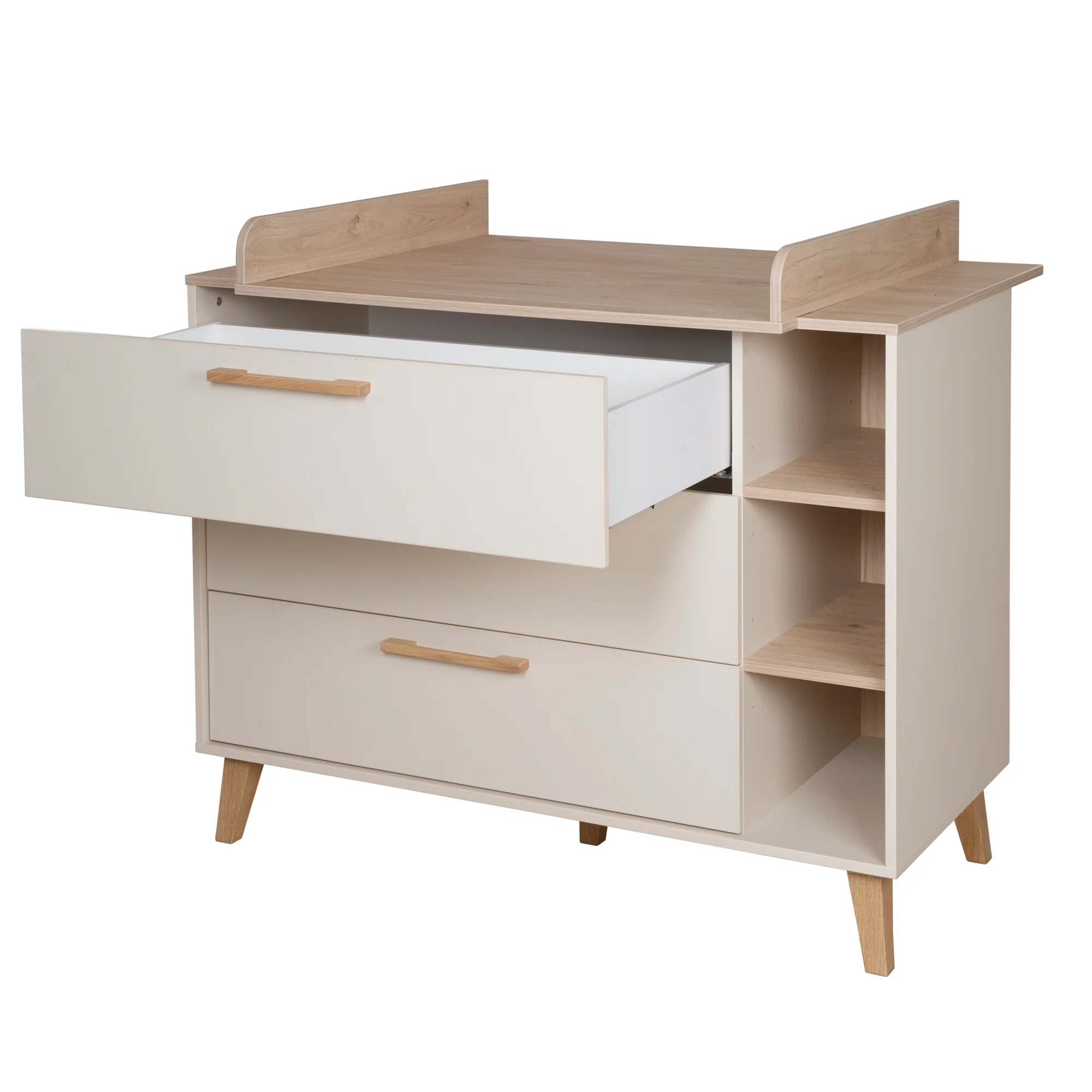 Wickelkommode 'Jil' mit Schubladen - Abnehmbarer Wickelaufsatz - Cashmere / Chestnut - Image 10
