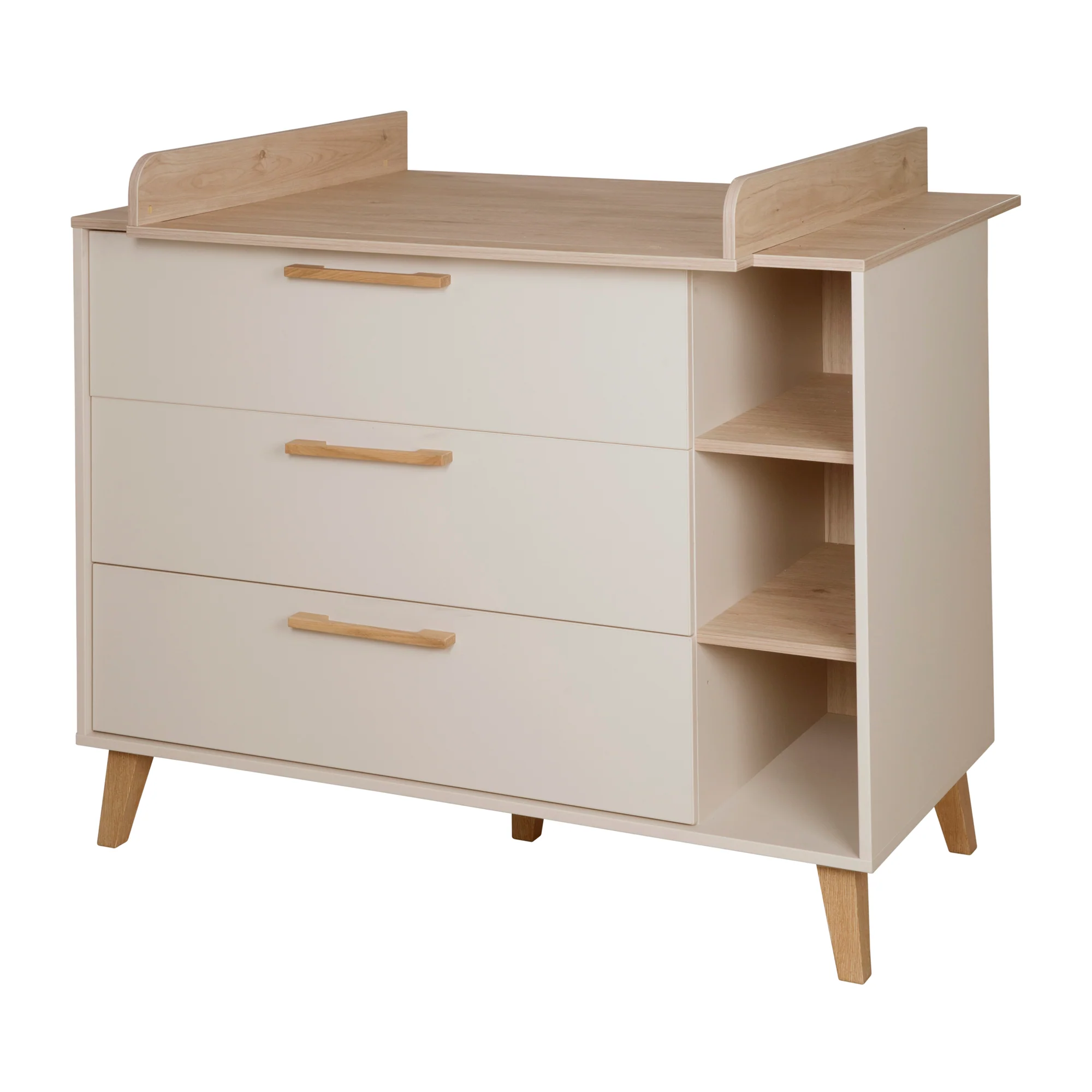 Wickelkommode 'Jil' mit Schubladen - Abnehmbarer Wickelaufsatz - Cashmere / Chestnut - Image 8