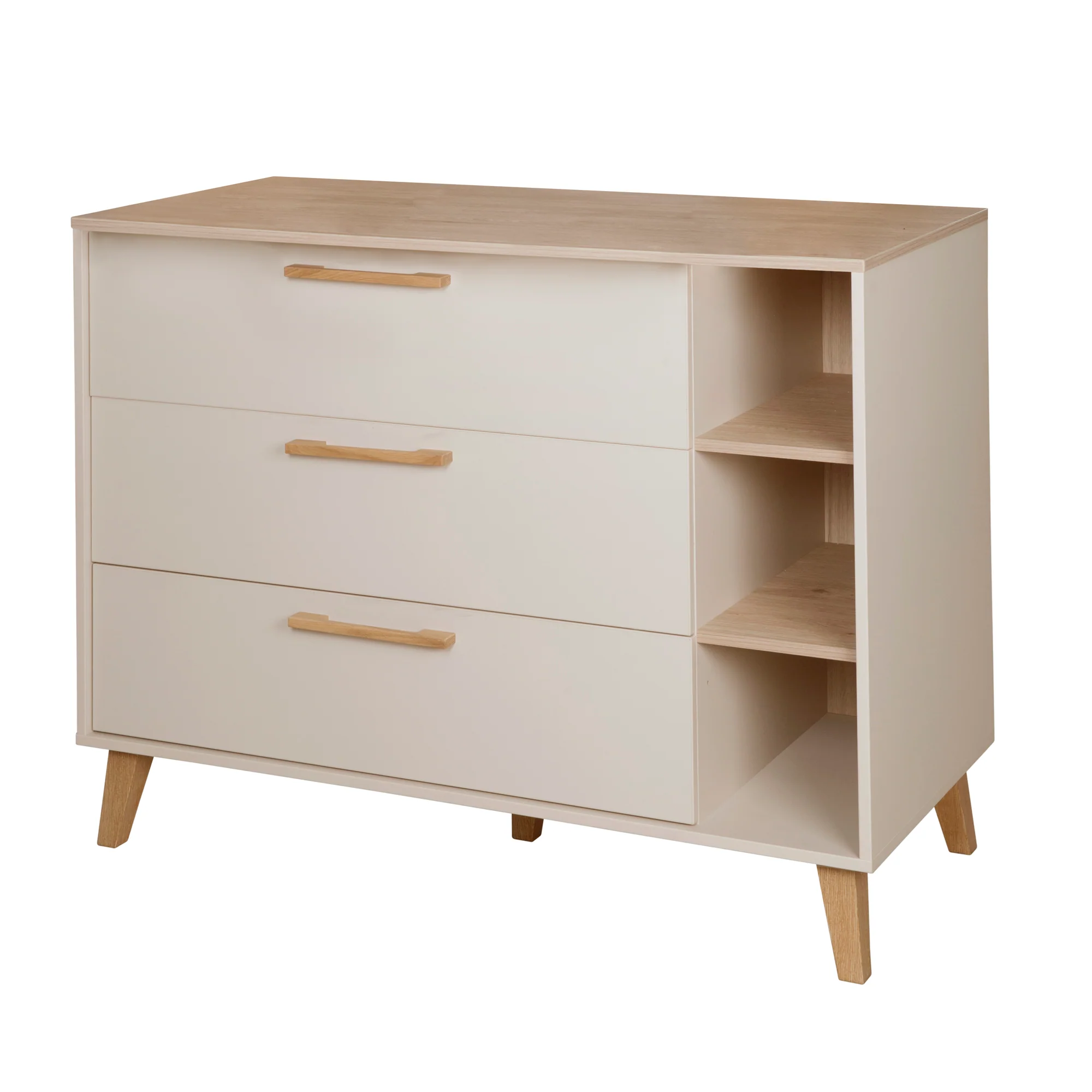 Wickelkommode 'Jil' mit Schubladen - Abnehmbarer Wickelaufsatz - Cashmere / Chestnut - Image 9