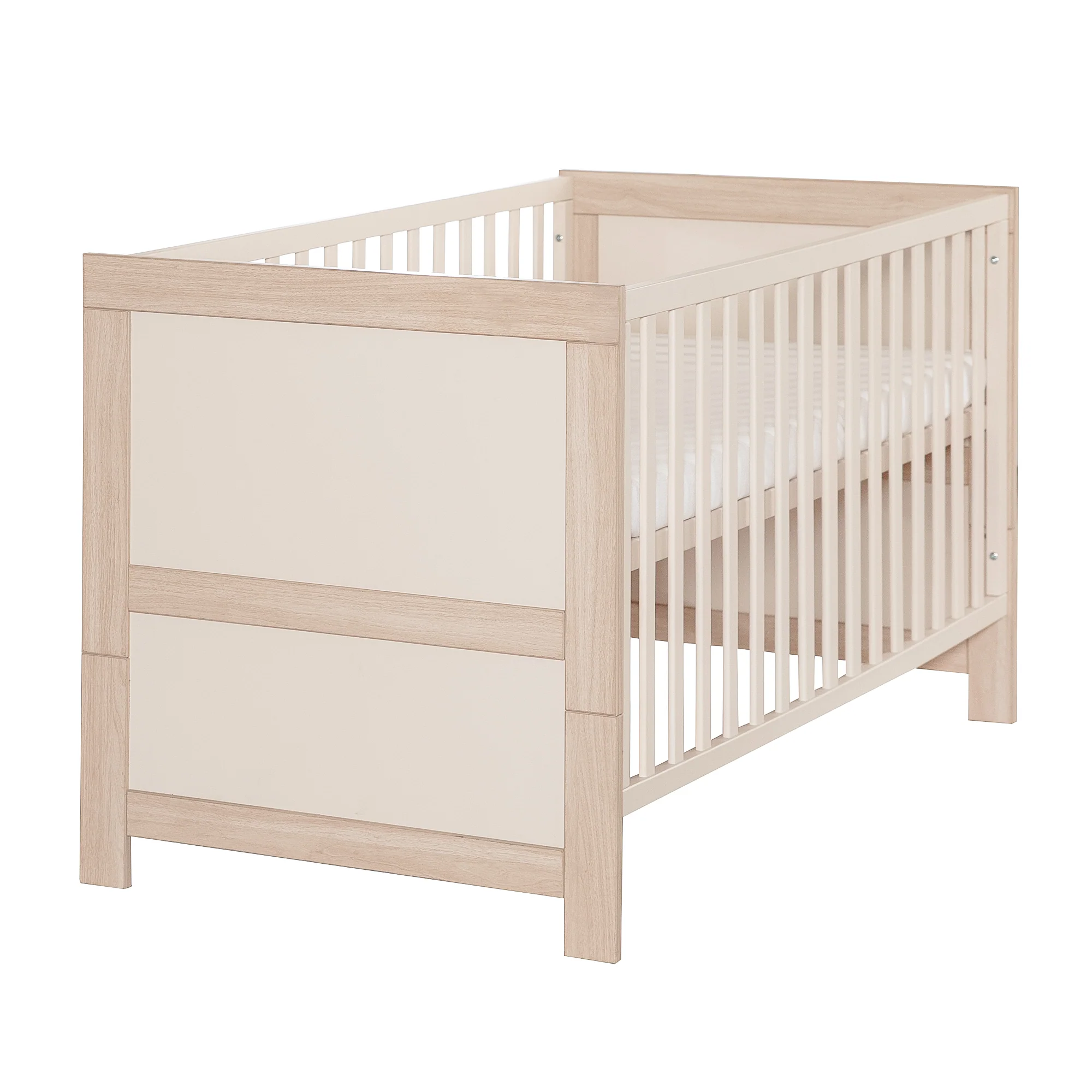 Kombi-Kinderbett 'Momo' 70x140 - Mitwachsend - Cashmere / Tristan Eiche