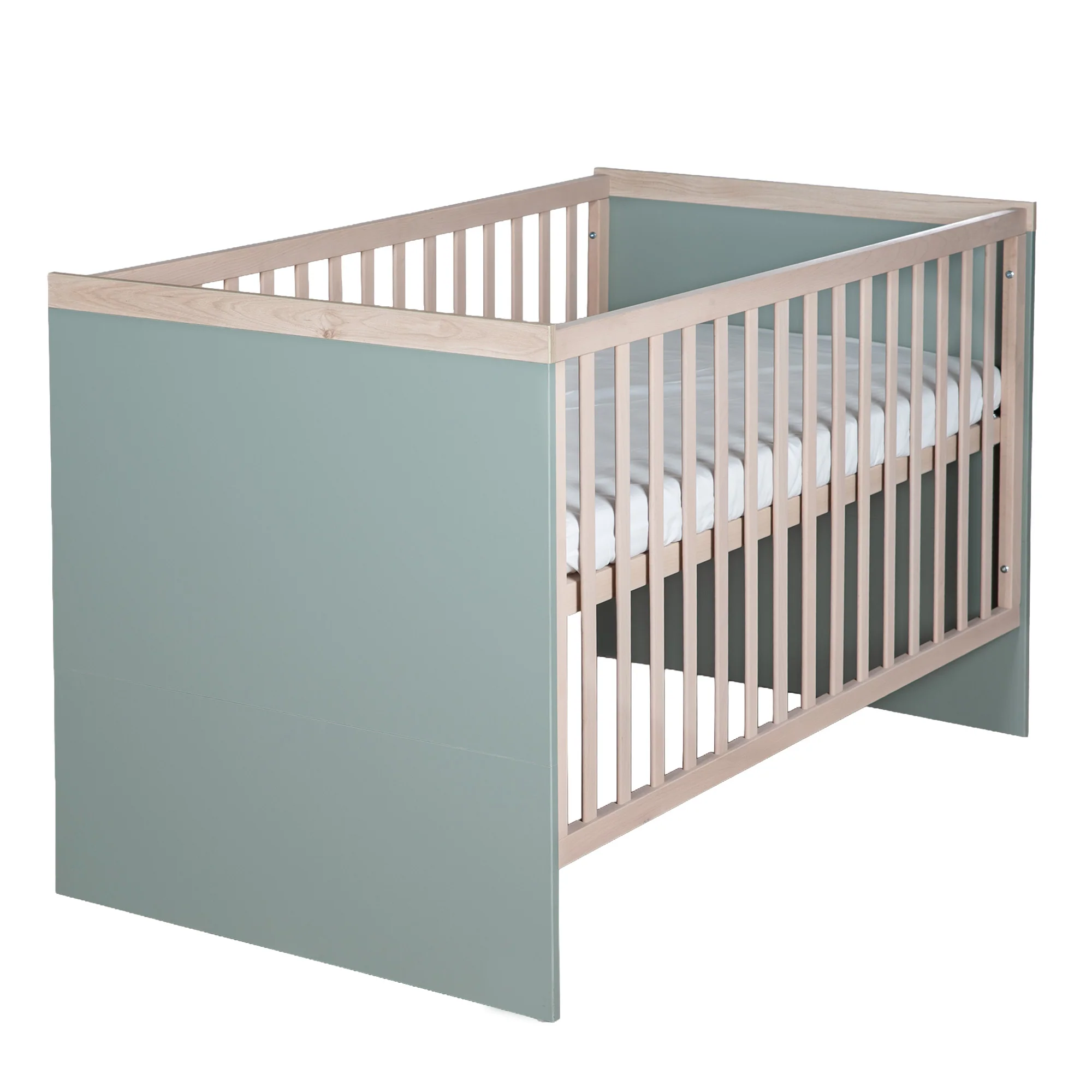 Kombi-Kinderbett 'Selva' 70x140 - Umbaubar zum Juniorbett - Reed Green / Virginia Chestnut