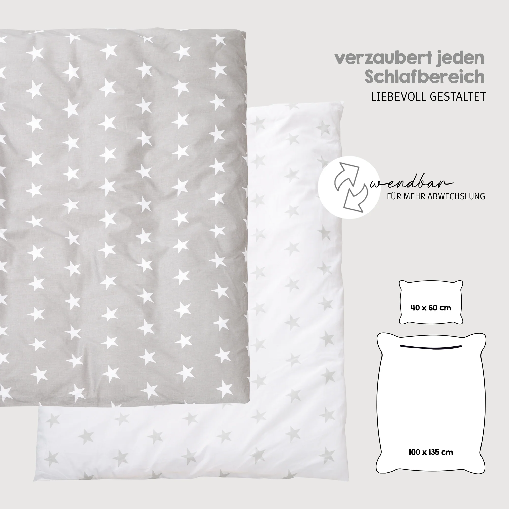 Komplettbettset 'Little Stars', 70 x 140 cm, umbaubar, inkl. Bettwäsche, Himmel, Nest & Matratze - Image 18