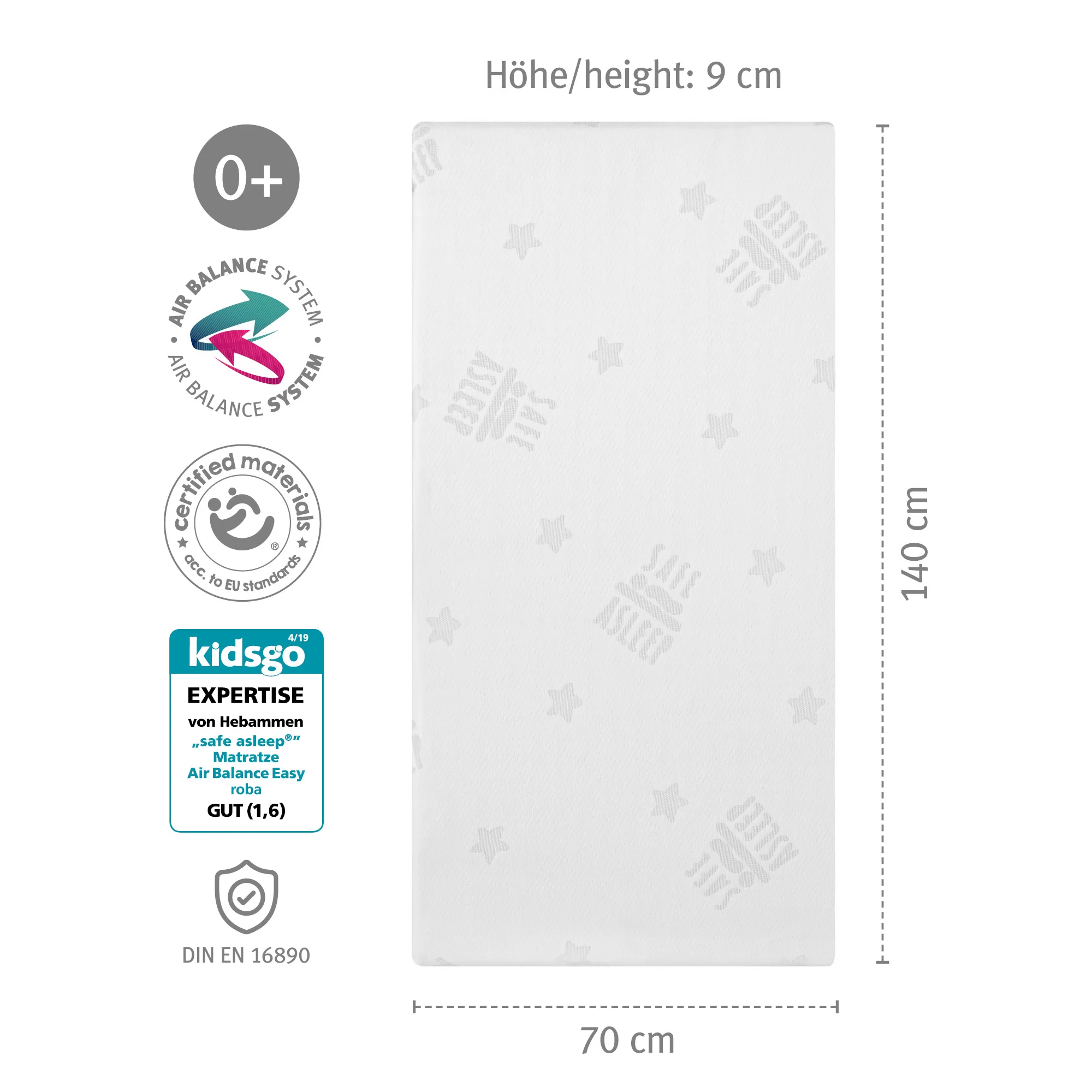 Babybettmatratze 'safe asleep®', AIR BALANCE EASY, 70 x 140 x 9 cm, für optimales Schlafklima - Image 12